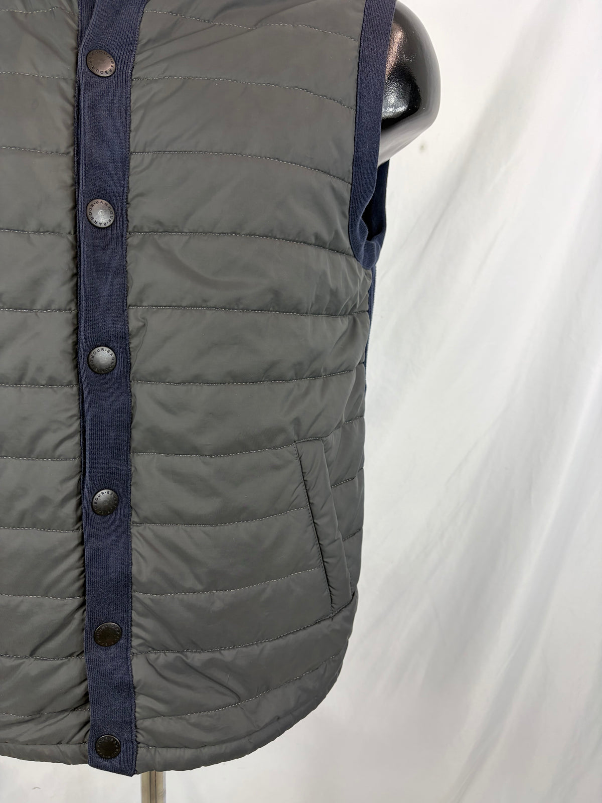 Gilet Barbour blu in cotone trapuntato taglia Medium