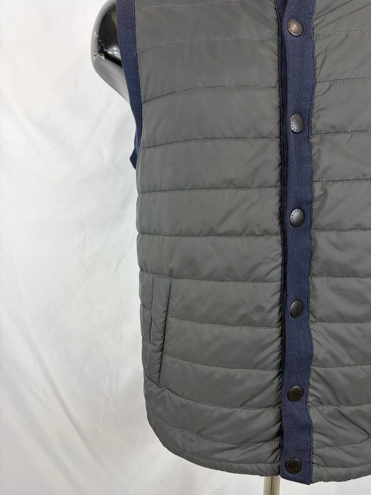 Gilet Barbour blu in cotone trapuntato taglia Medium