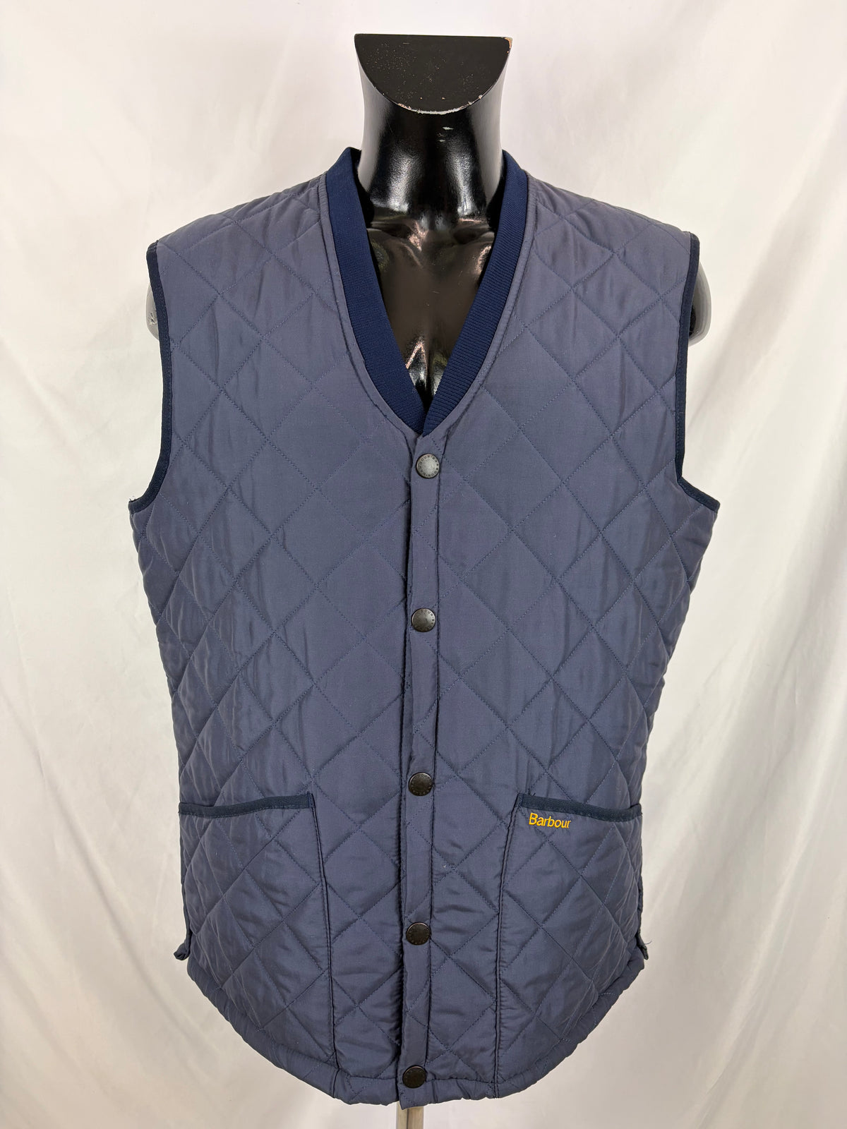 Gilet vintage Barbour blu Eskdale M - Man Quilted Navy Eskdale vest Size Medium