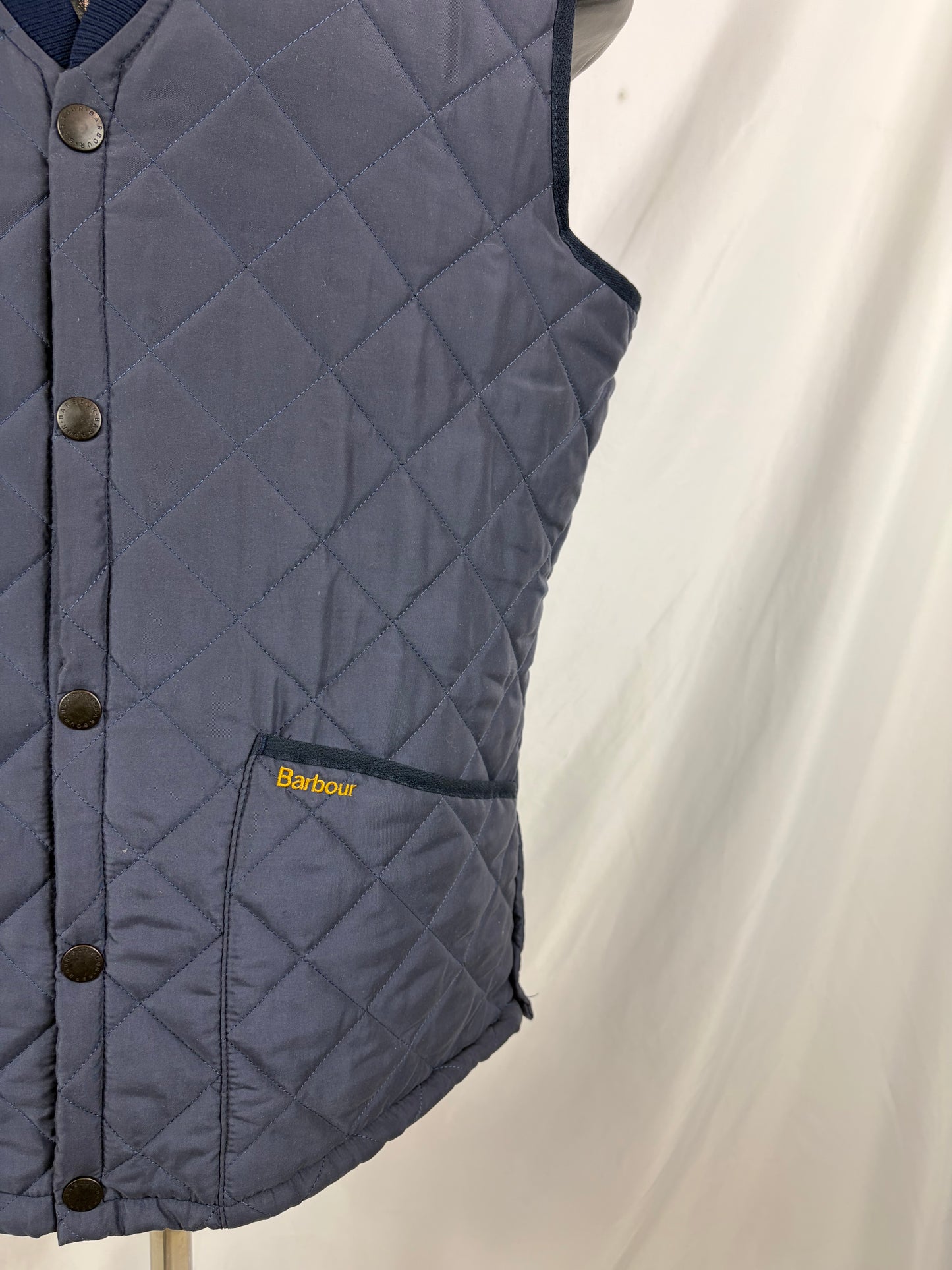 Gilet vintage Barbour blu Eskdale M - Man Quilted Navy Eskdale vest Size Medium