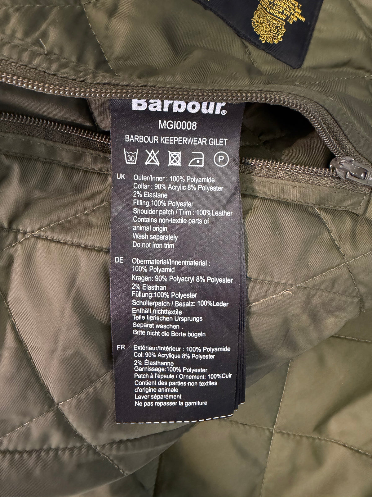 Gilet vintage Barbour Keeperwear verde Xlarge - Man Quilted Keeperwear Vest size XL