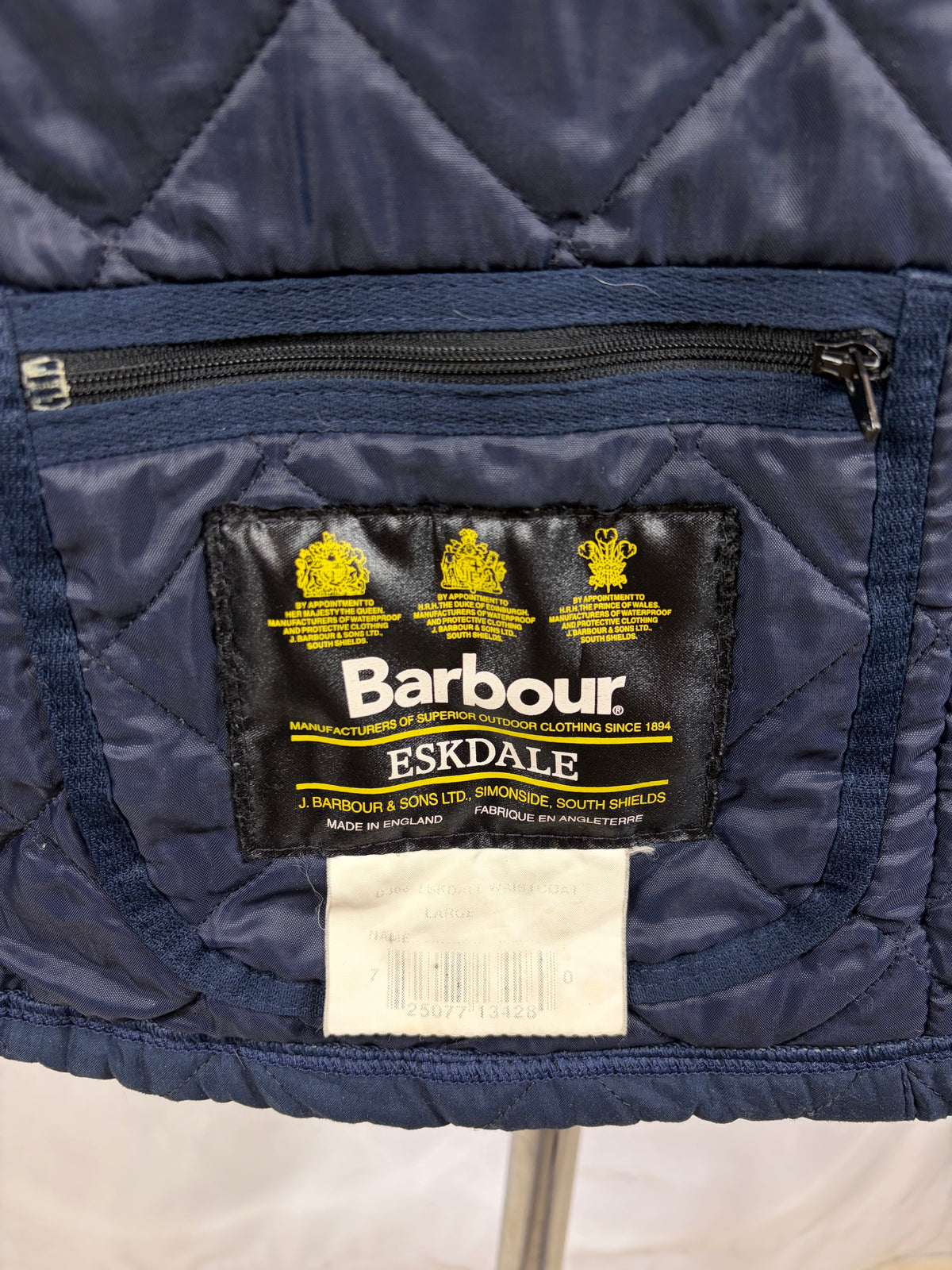 Gilet vintage Barbour blu Eskdale Large - Man Quilted Navy Eskdale vest Size Large