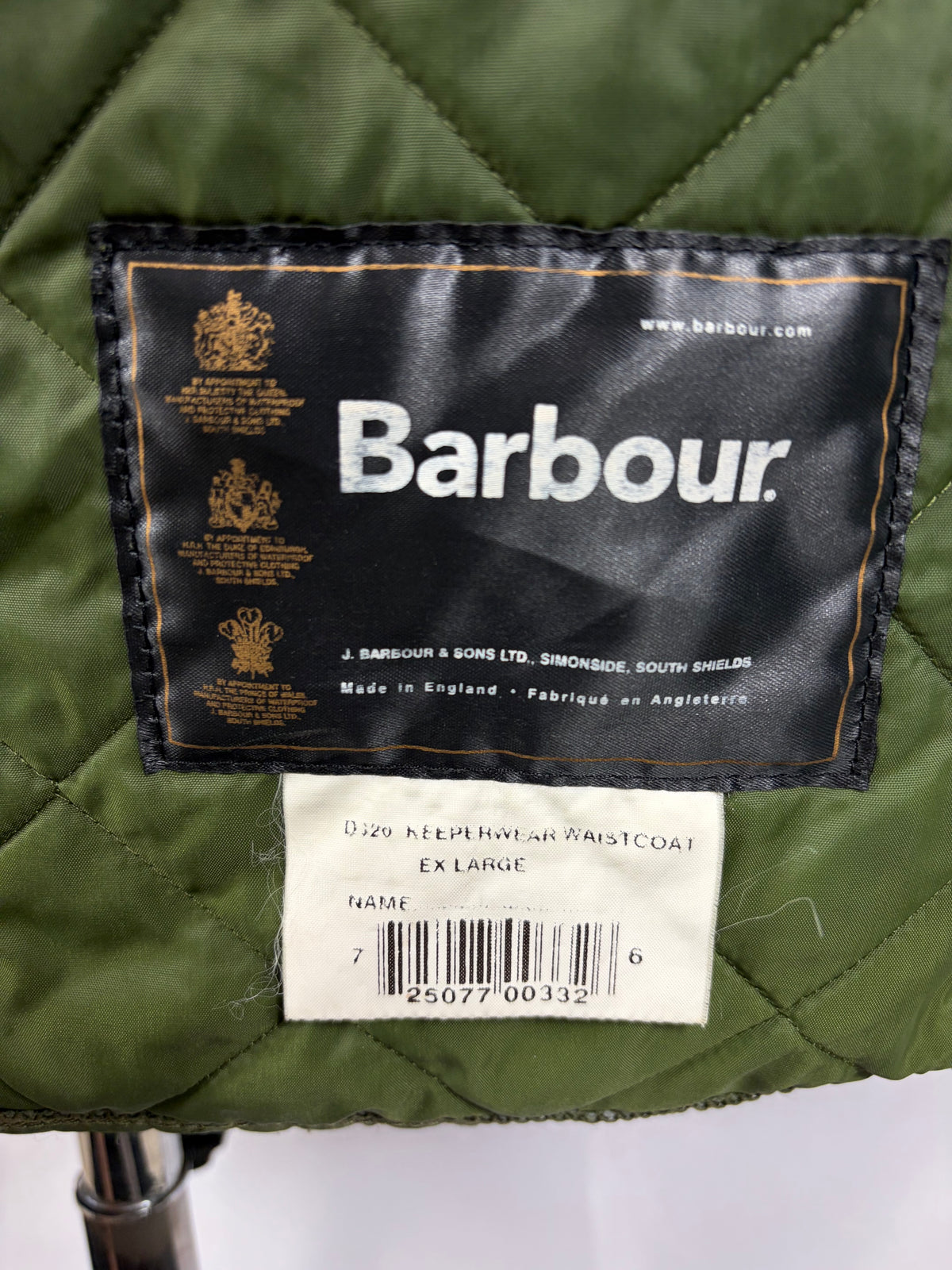 Gilet vintage Barbour Keeperwear verde Xlarge - Man Quilted Keeperwear Vest size XL