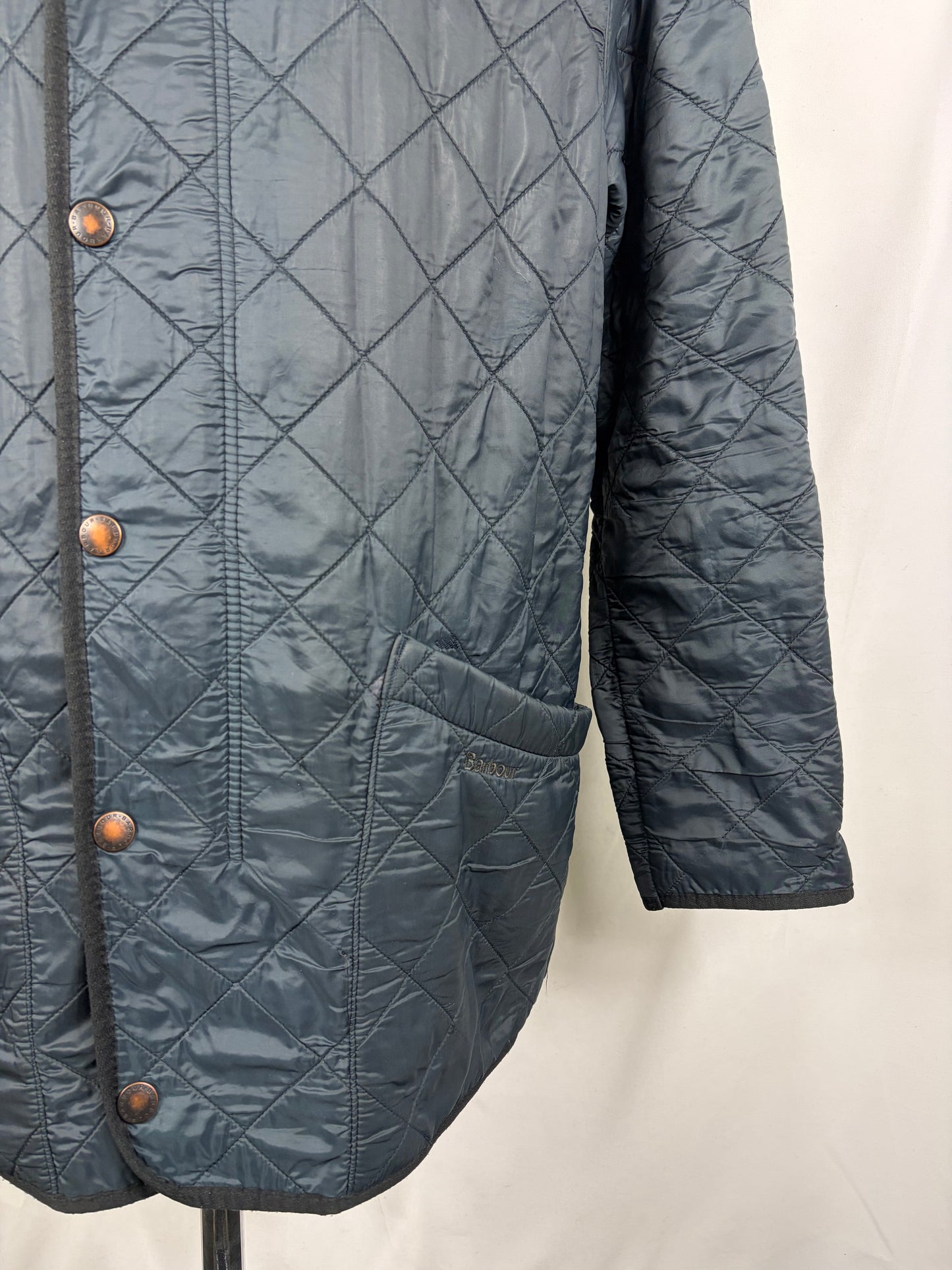 Giacca a vento vintage Barbour Blu Medium - Man Quilted Duracotton Navy Jacket Size Medium - Shop In London