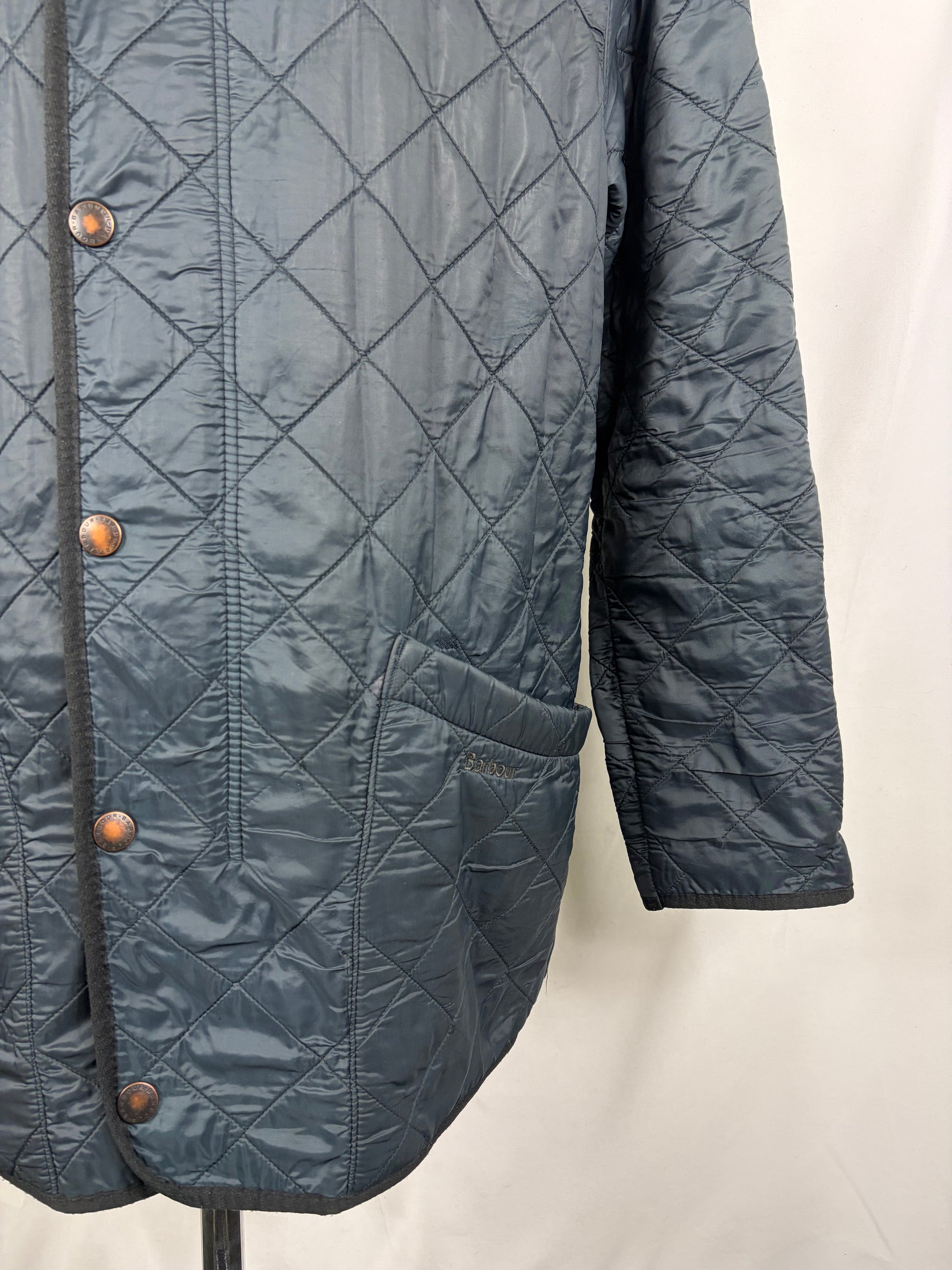Giacca a vento vintage Barbour Blu Medium - Man Quilted Duracotton Navy Jacket Size Medium - Shop In London