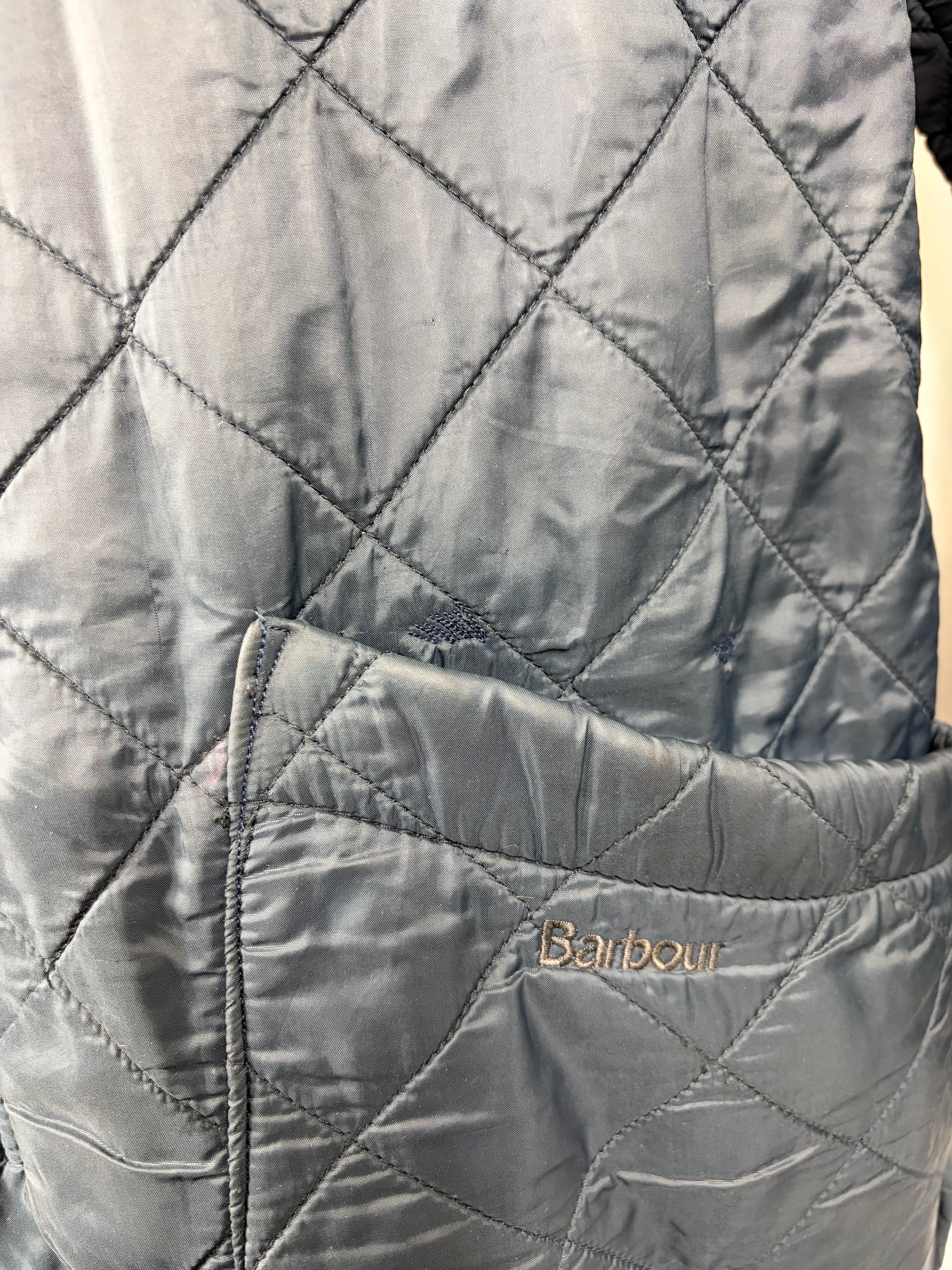 Giacca a vento vintage Barbour Blu Medium - Man Quilted Duracotton Navy Jacket Size Medium - Shop In London