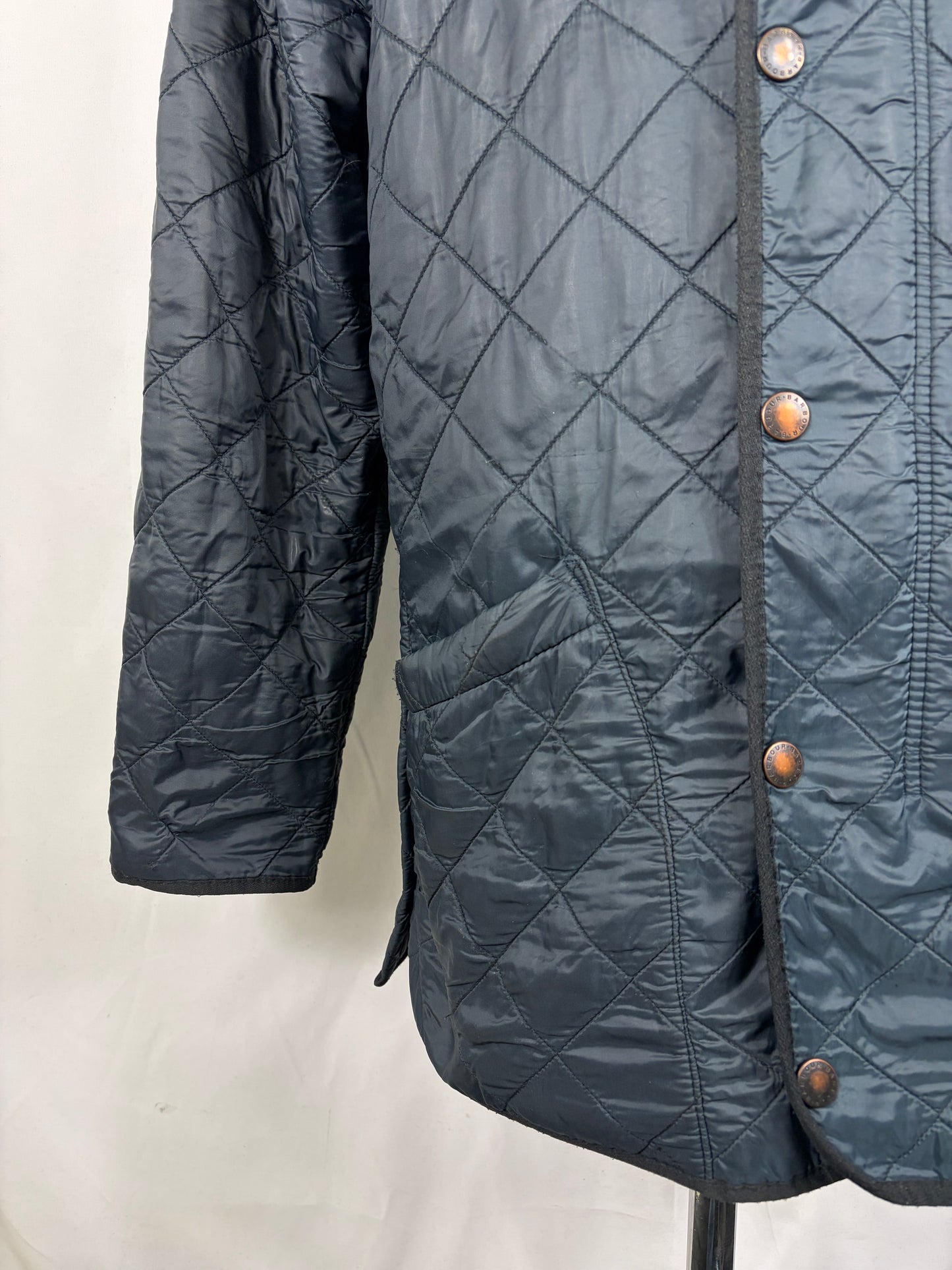 Giacca a vento vintage Barbour Blu Medium - Man Quilted Duracotton Navy Jacket Size Medium - Shop In London