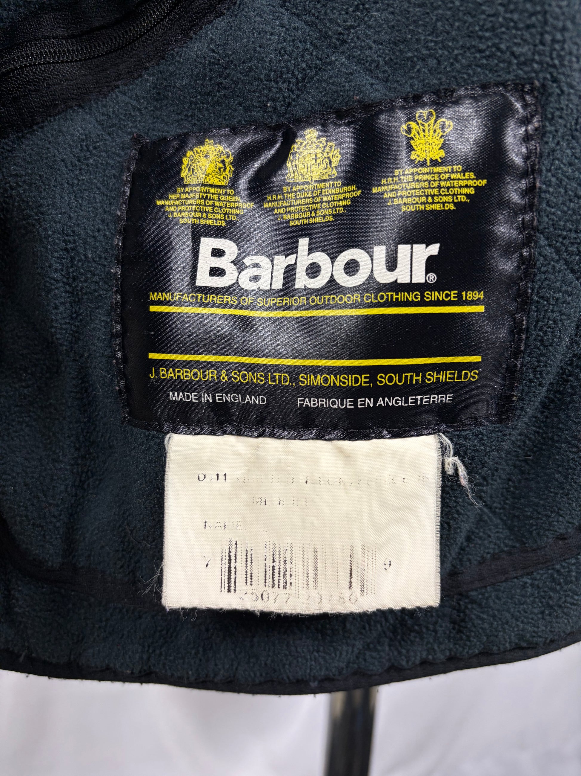 Giacca a vento vintage Barbour Blu Medium - Man Quilted Duracotton Navy Jacket Size Medium - Shop In London