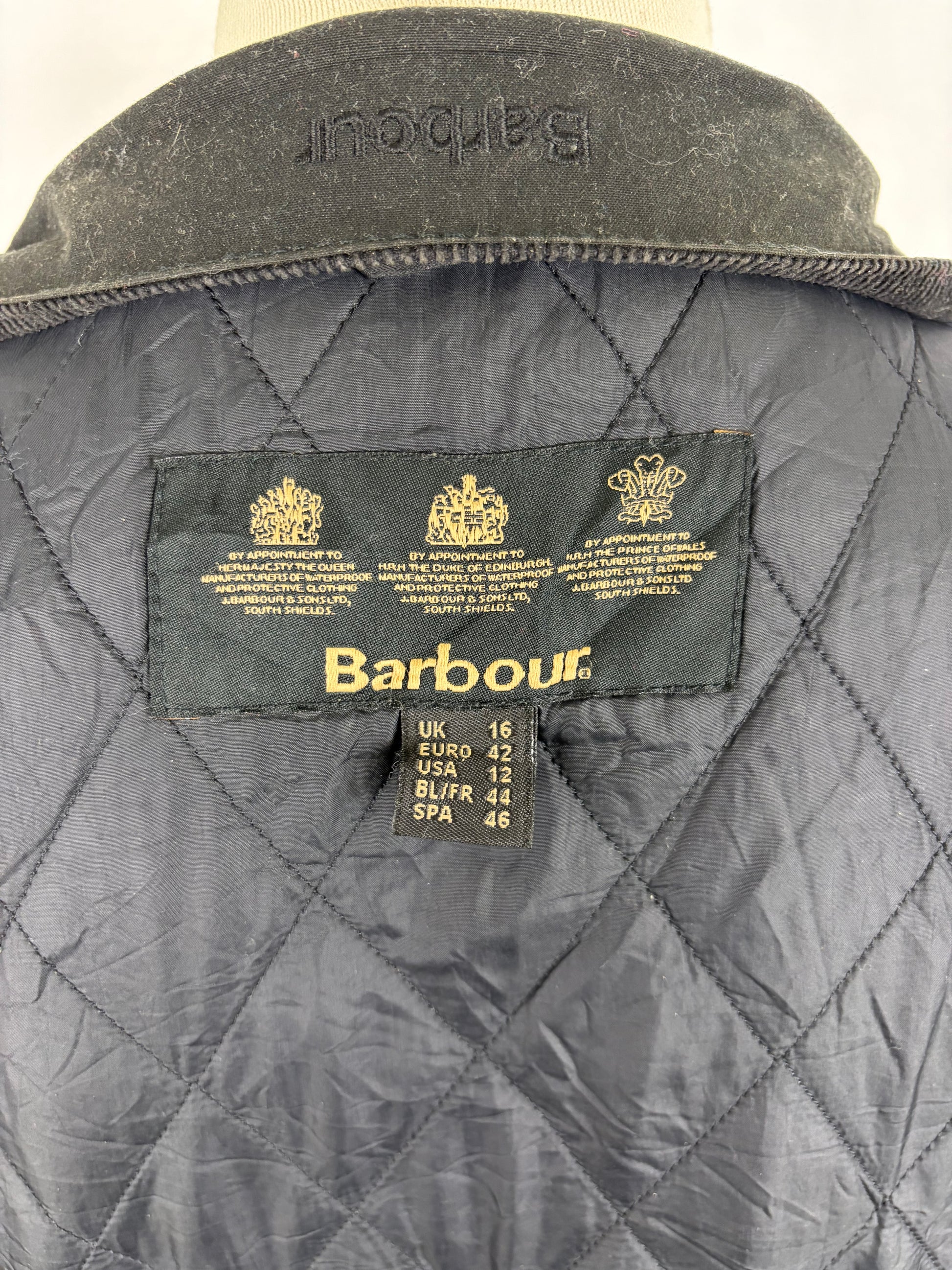 Giacca Barbour Donna nera Cameron uk16 tg.44/46 - Black wax Cameron jacket size uk16 - Shop In London