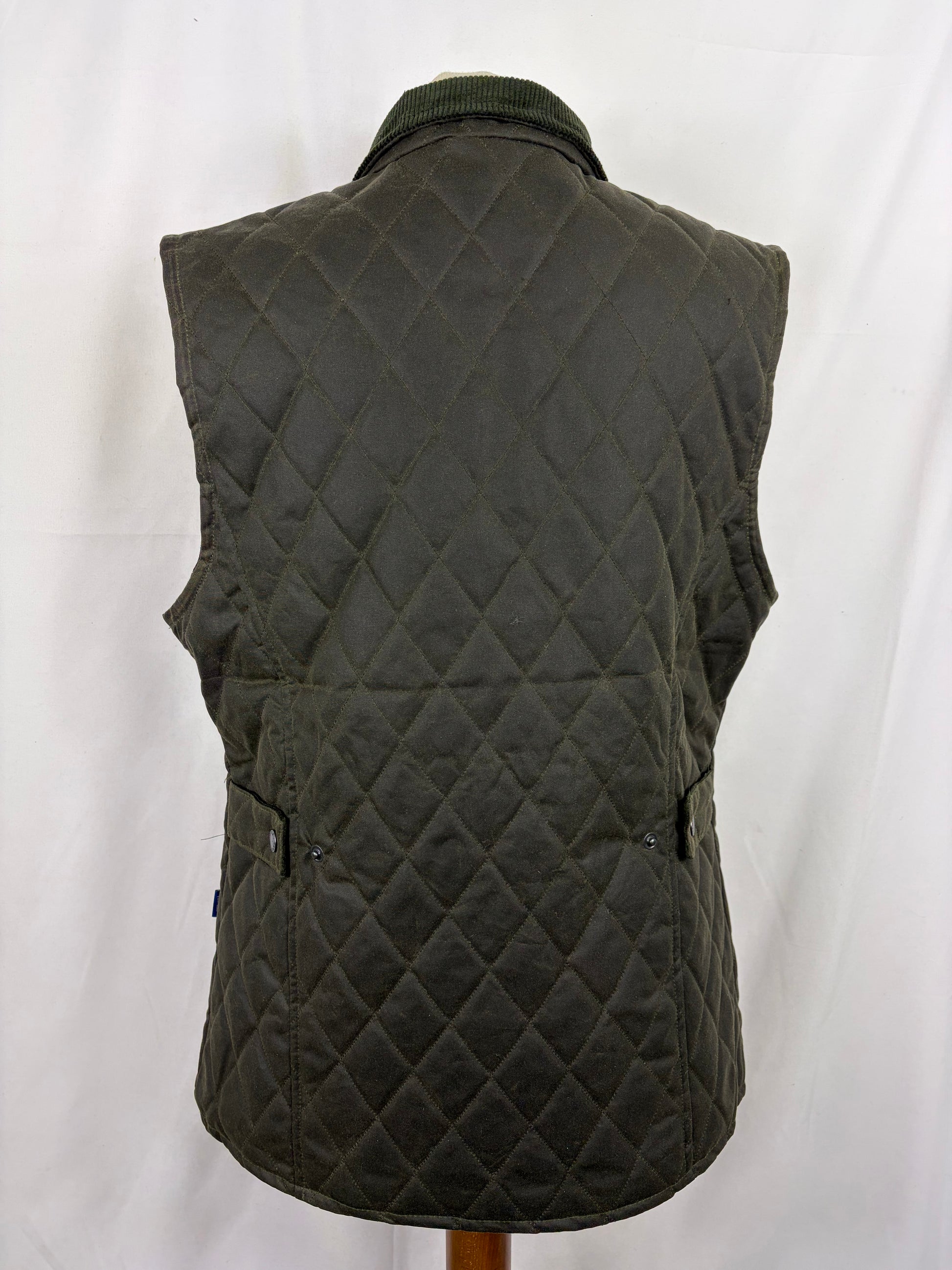 Gilet nuovo da donna cerato inglese colore verde - Lady Wax Olive Quilted Gilet - Shop In London