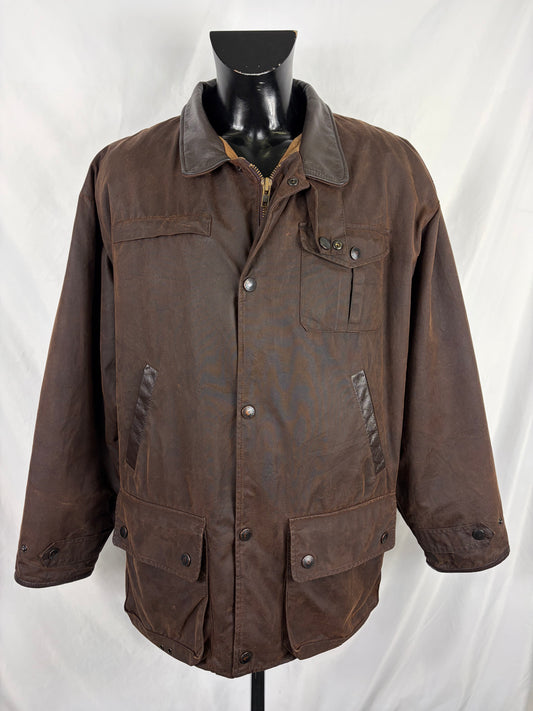 Barbour Giacca Uomo Bushman Marrone XLarge- Man Wax Brown Bushman Jacket Size XLarge