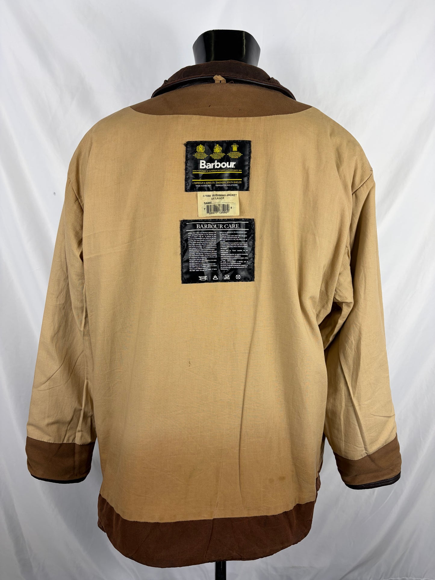 Barbour Giacca Uomo Bushman Marrone XLarge- Man Wax Brown Bushman Jacket Size XLarge