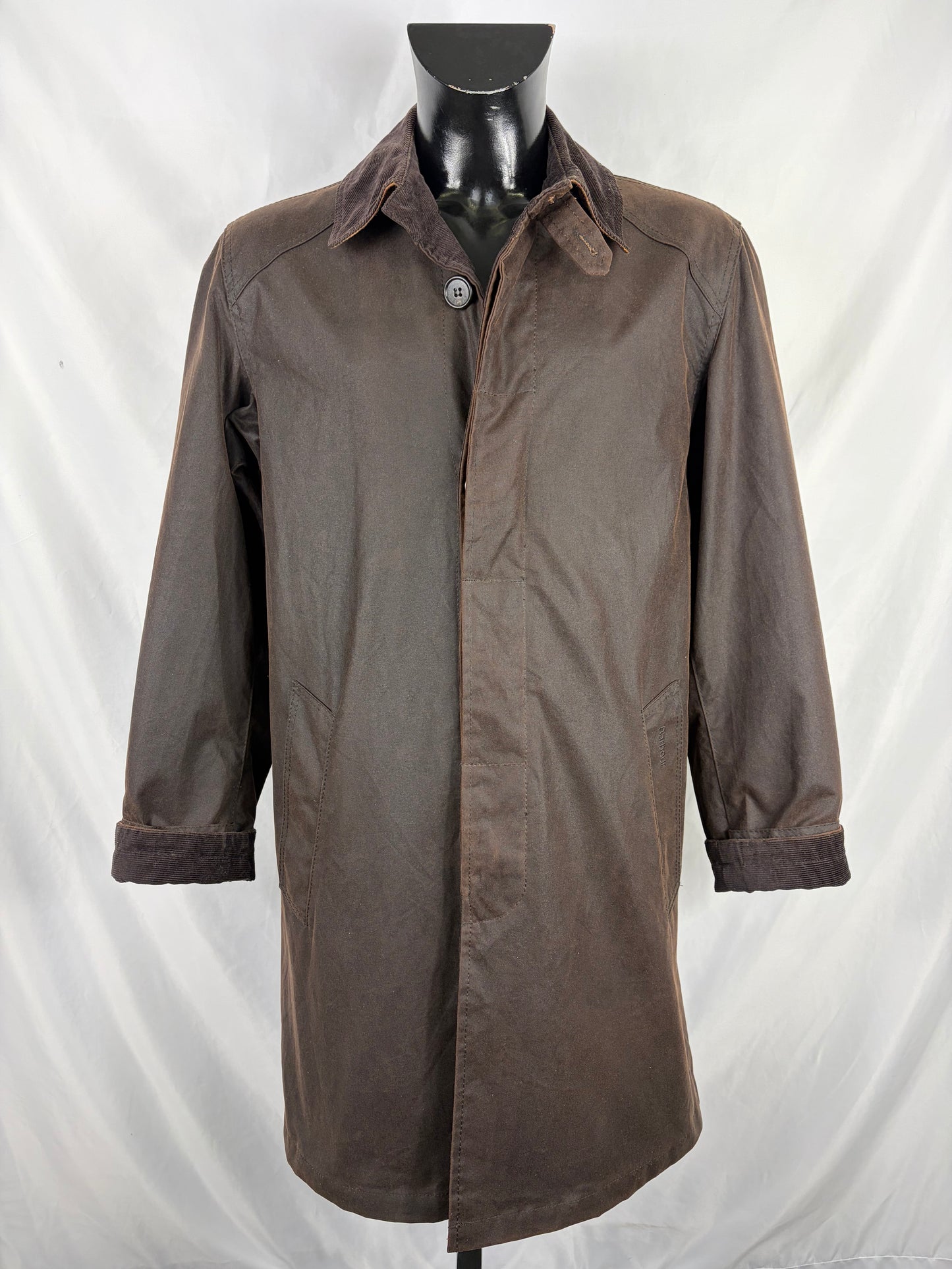 Cappotto Barbour uomo Merton mac marrone Medium - Man Merton Mac brown wax trench coat size Medium