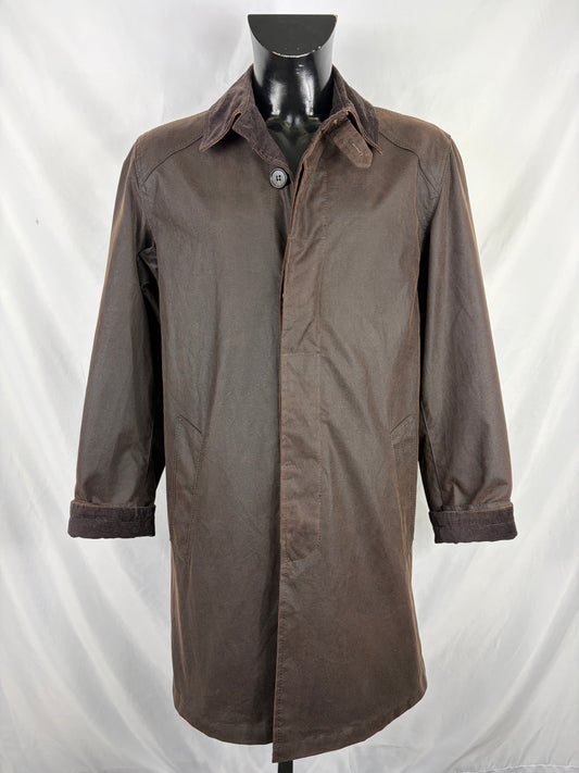 Cappotto Barbour uomo Merton mac marrone Medium - Man Merton Mac brown wax trench coat size Medium