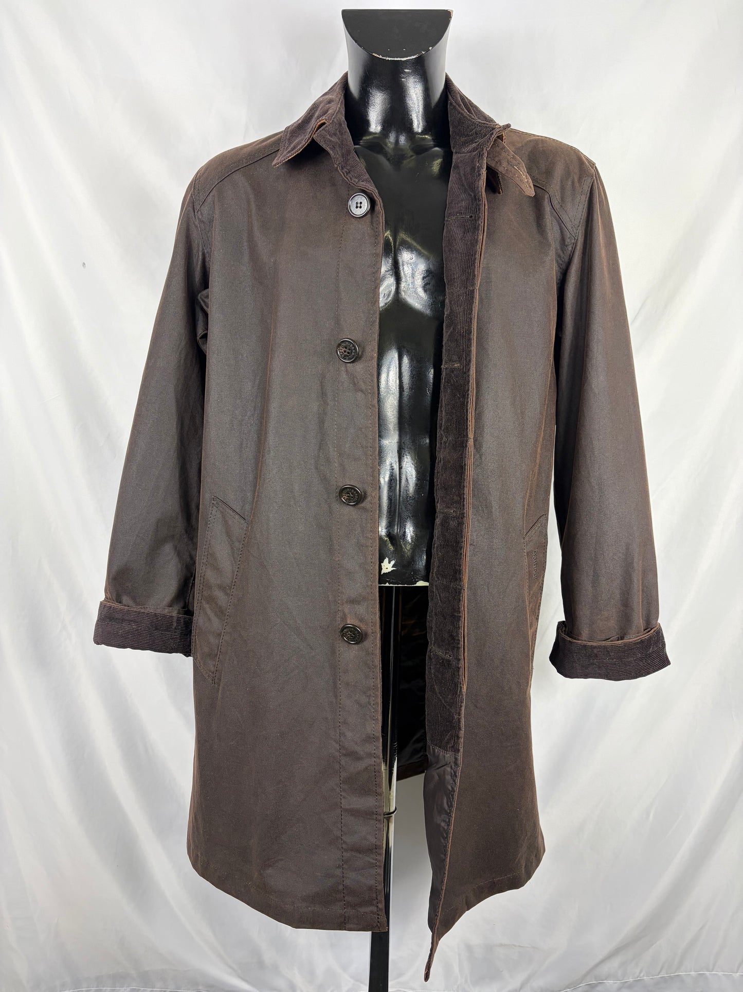 Cappotto Barbour uomo Merton mac marrone Medium - Man Merton Mac brown wax trench coat size Medium