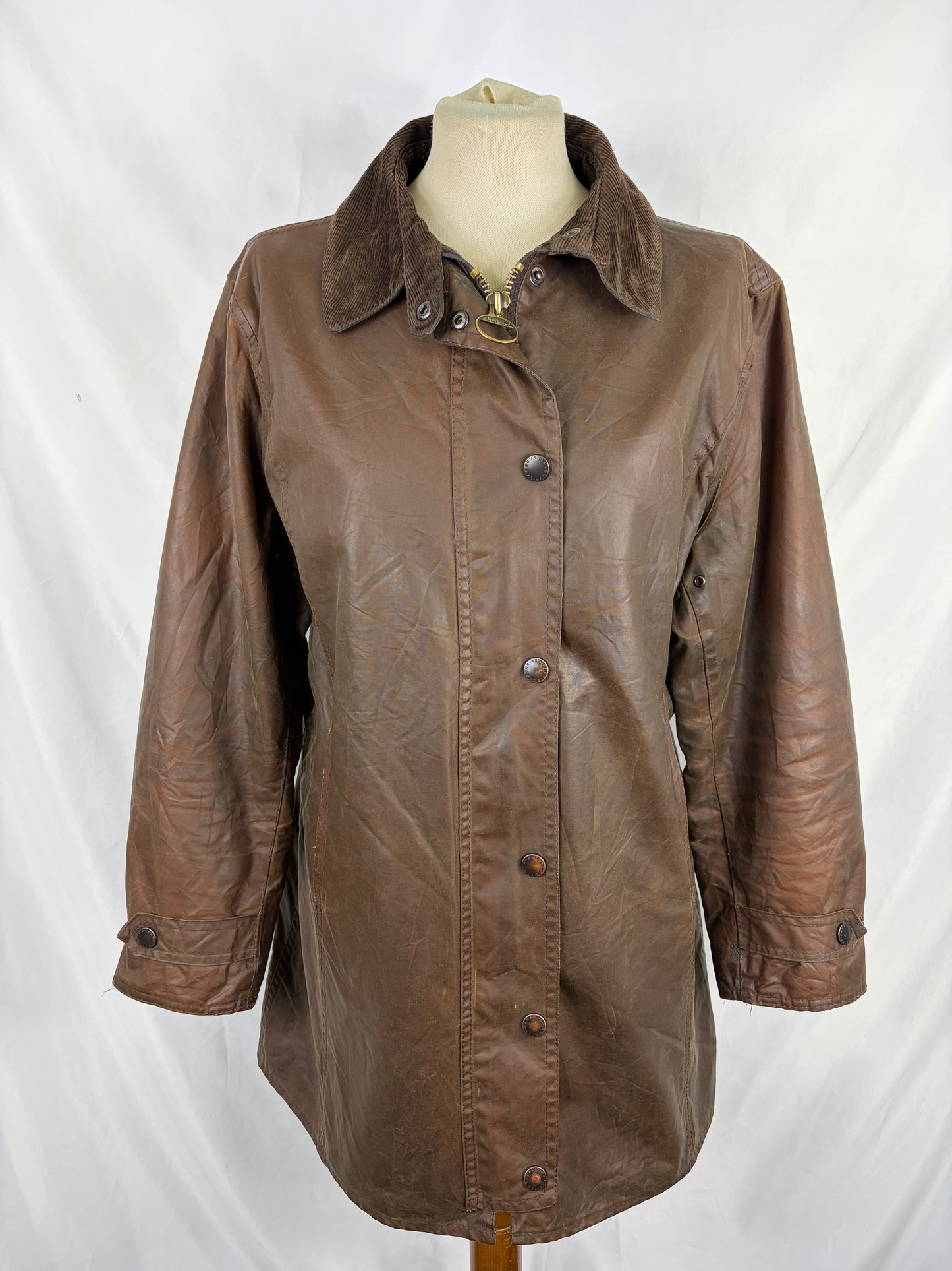 Giacca Barbour Newmarket donna marrone UK14 tg. 44 Lady Wax Brown Newmarket jacket Size Uk14