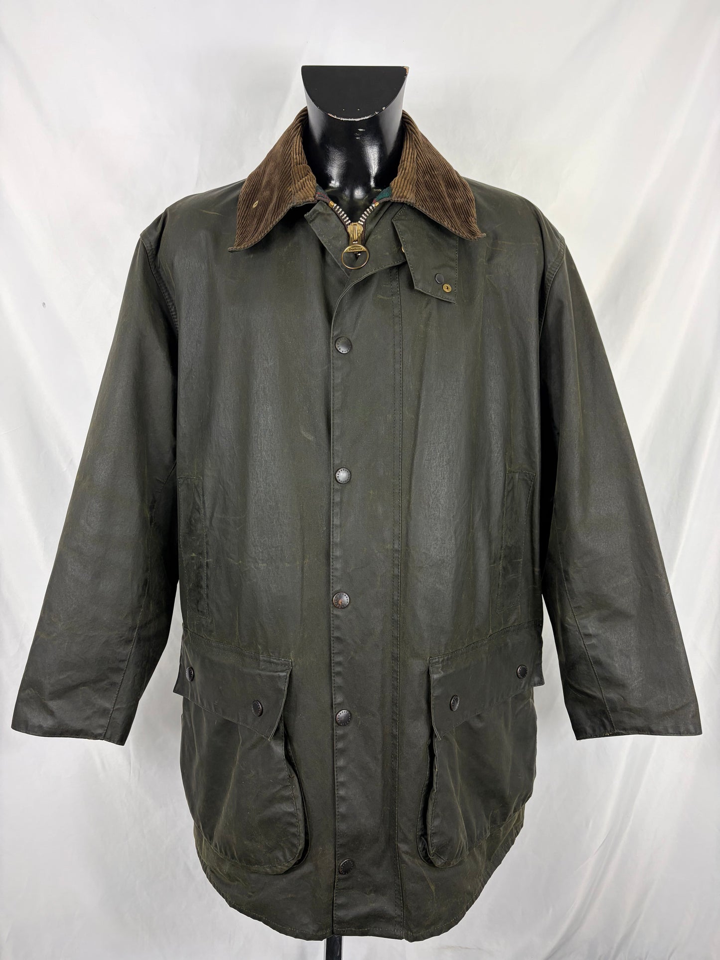 RARO Barbour Vintage Northumbria C44/112cm-Green Waxed Northumbria Jacket  Size Xlarge - Shop In London