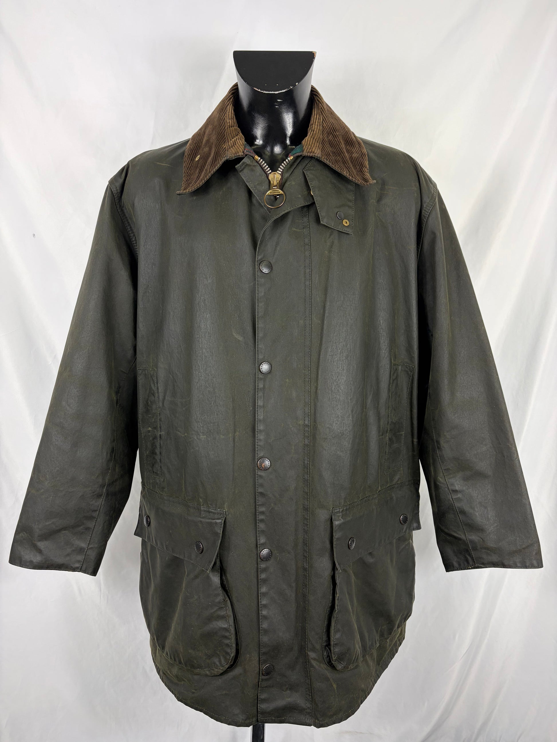 RARO Barbour Vintage Northumbria C44/112cm-Green Waxed Northumbria Jacket  Size Xlarge - Shop In London