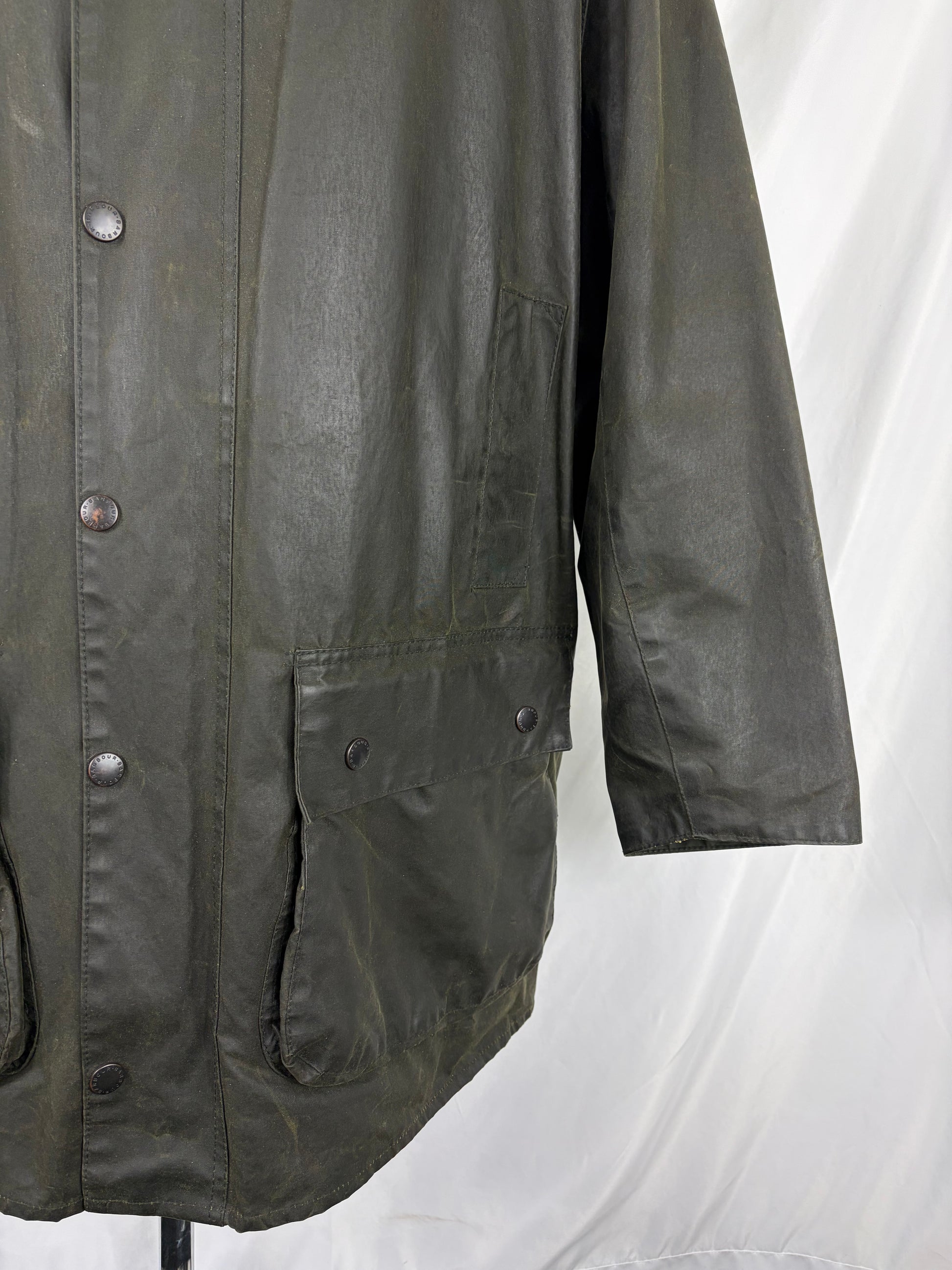 RARO Barbour Vintage Northumbria C44/112cm-Green Waxed Northumbria Jacket  Size Xlarge - Shop In London