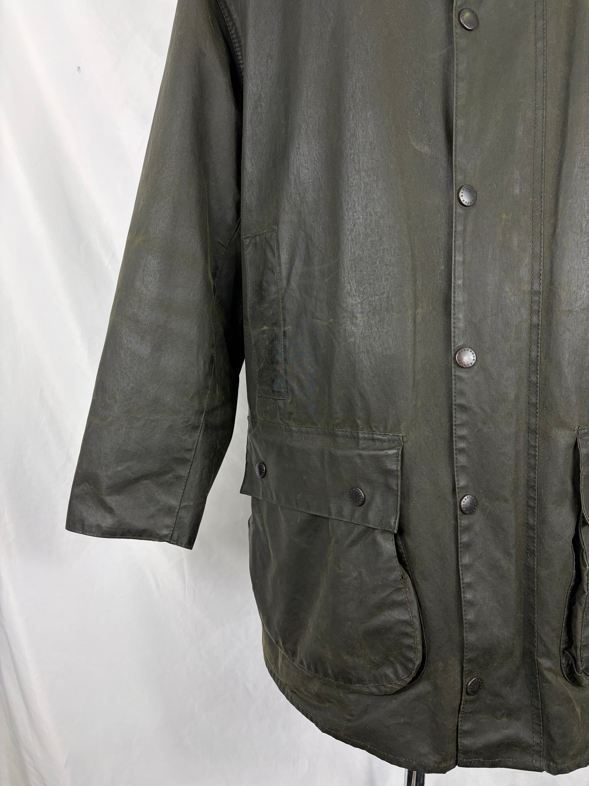 RARO Barbour Vintage Northumbria C44/112cm-Green Waxed Northumbria Jacket  Size Xlarge - Shop In London