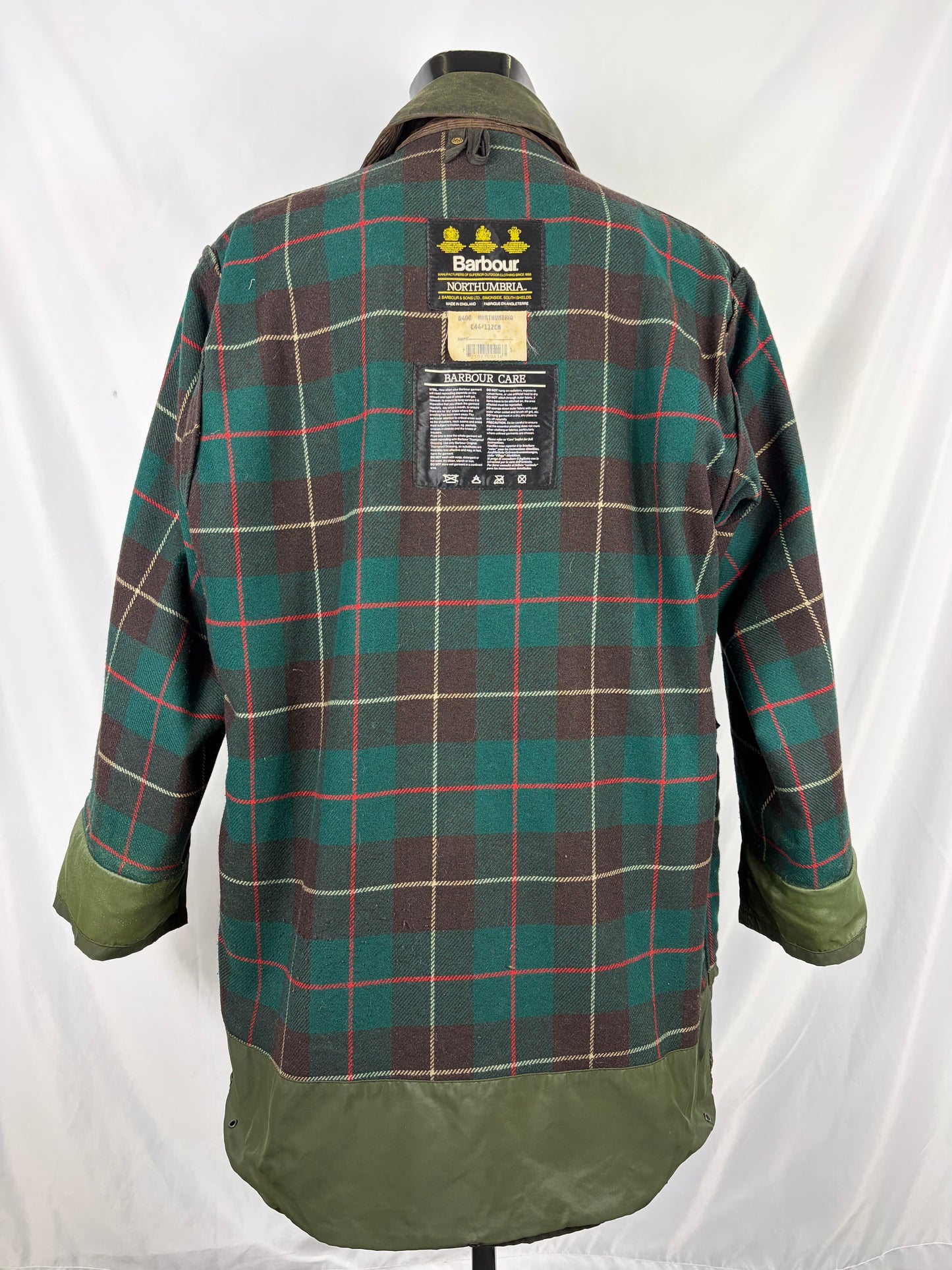 RARO Barbour Vintage Northumbria C44/112cm-Green Waxed Northumbria Jacket  Size Xlarge - Shop In London