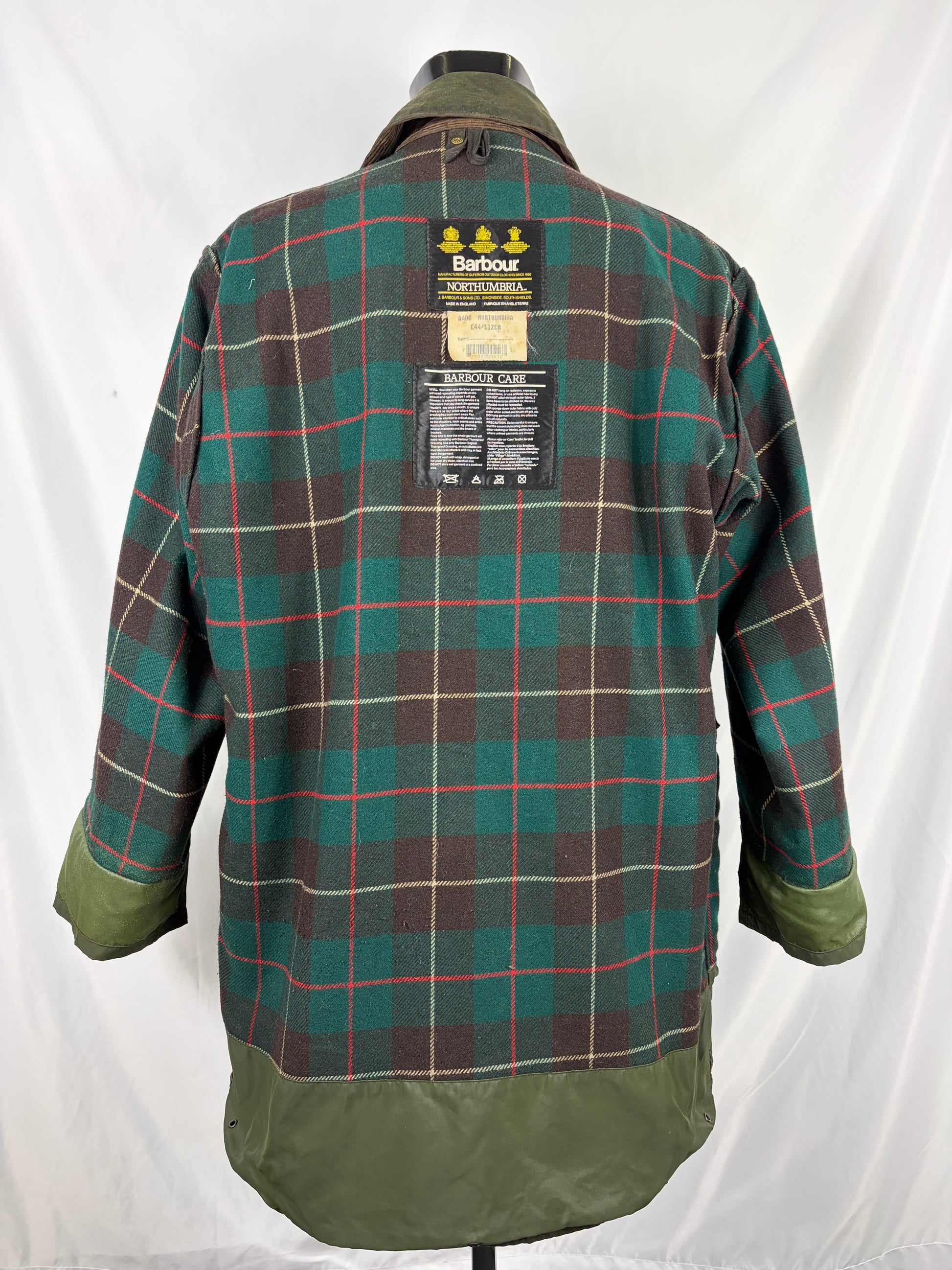 RARO Barbour Vintage Northumbria C44/112cm-Green Waxed Northumbria Jacket  Size Xlarge - Shop In London