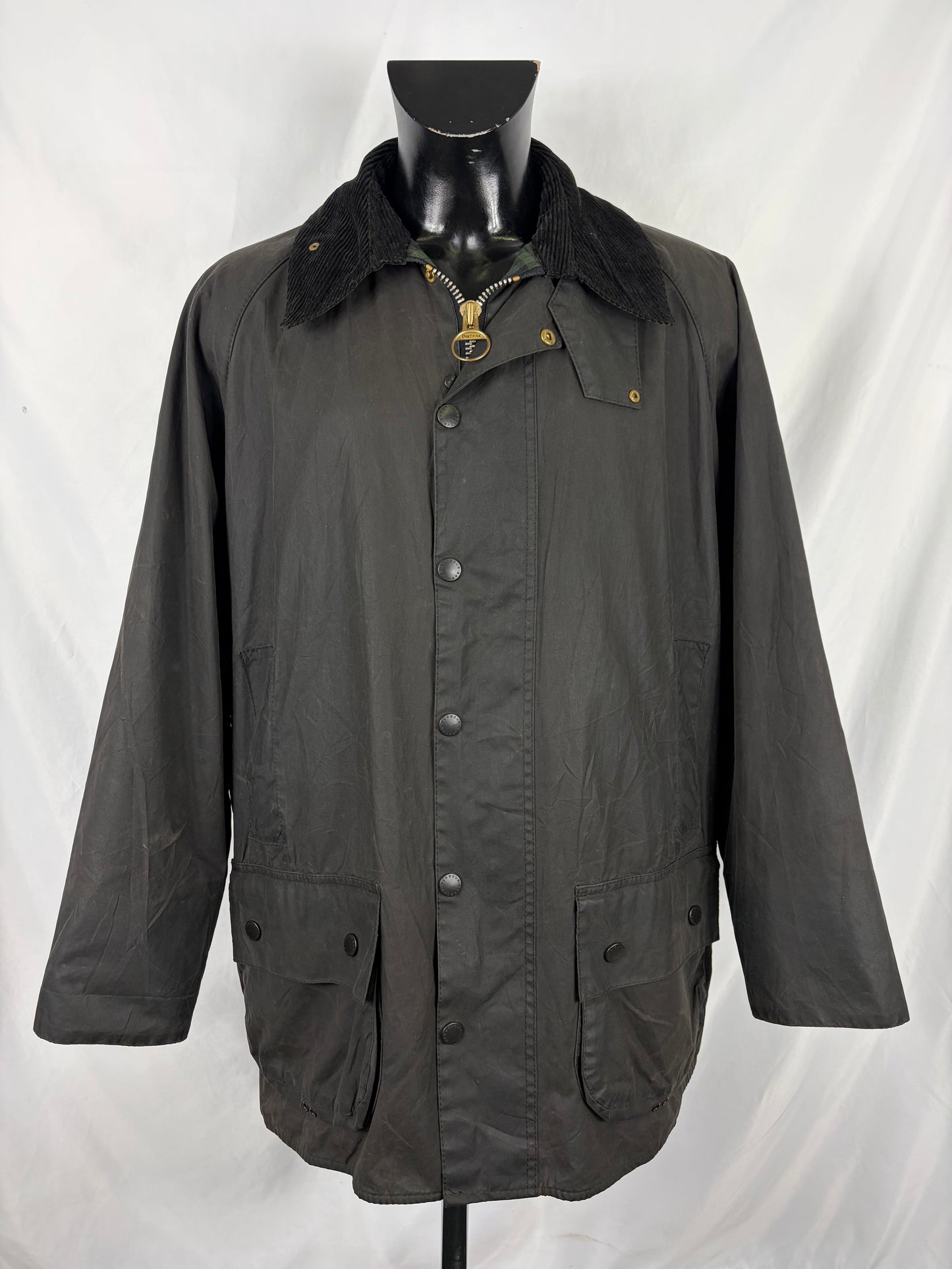 Barbour Giacca Beaufort vintage nero C46/117cm - Man Black Beaufort Waxed jacket Size XL - Shop In London