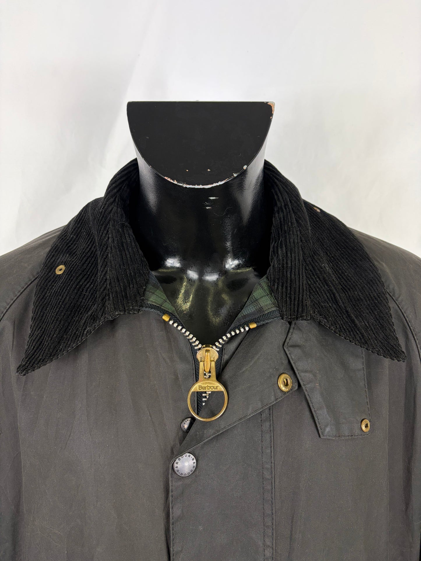 Barbour Giacca Beaufort vintage nero C46/117cm - Man Black Beaufort Waxed jacket Size XL - Shop In London