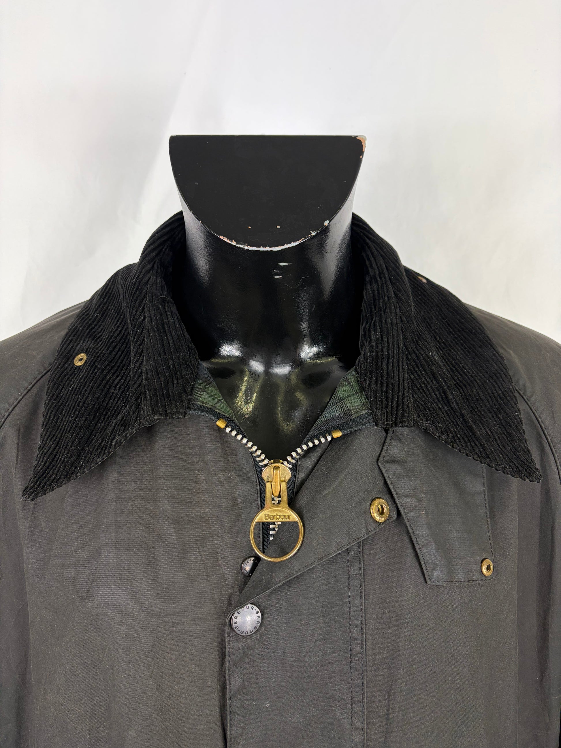 Barbour Giacca Beaufort vintage nero C46/117cm - Man Black Beaufort Waxed jacket Size XL - Shop In London