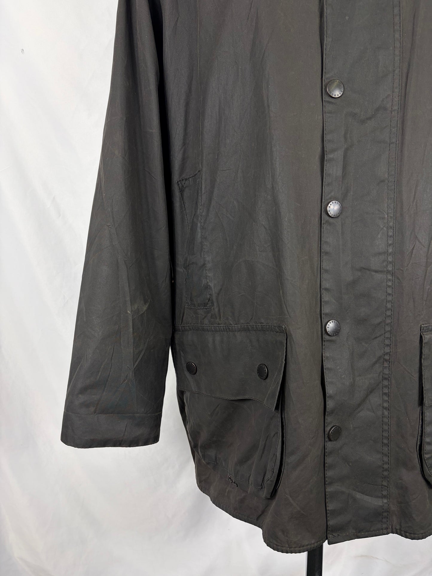 Barbour Giacca Beaufort vintage nero C46/117cm - Man Black Beaufort Waxed jacket Size XL - Shop In London