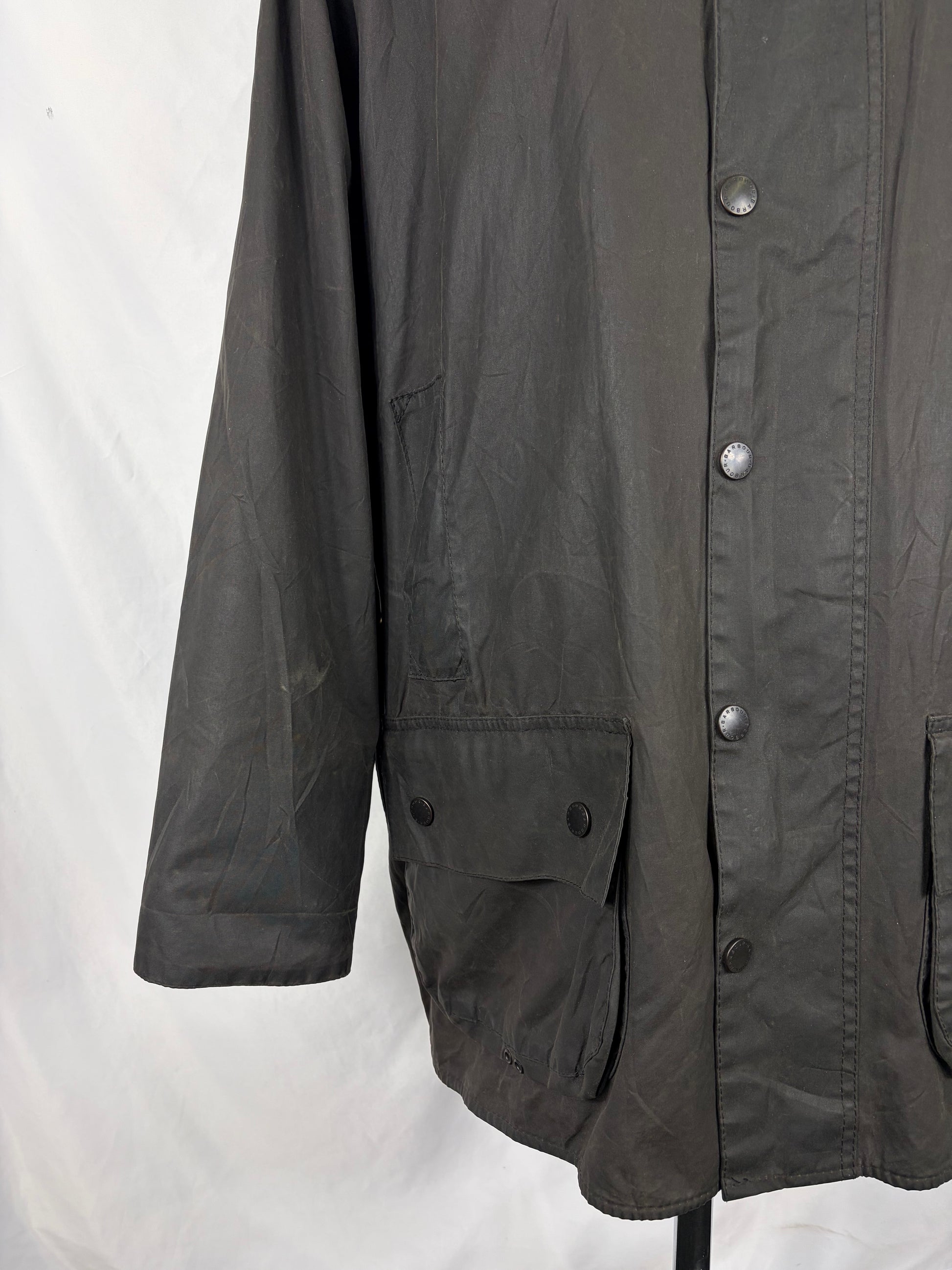 Barbour Giacca Beaufort vintage nero C46/117cm - Man Black Beaufort Waxed jacket Size XL - Shop In London