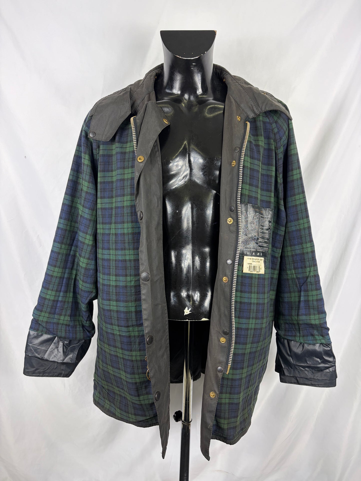 Barbour Giacca Beaufort vintage nero C46/117cm - Man Black Beaufort Waxed jacket Size XL - Shop In London