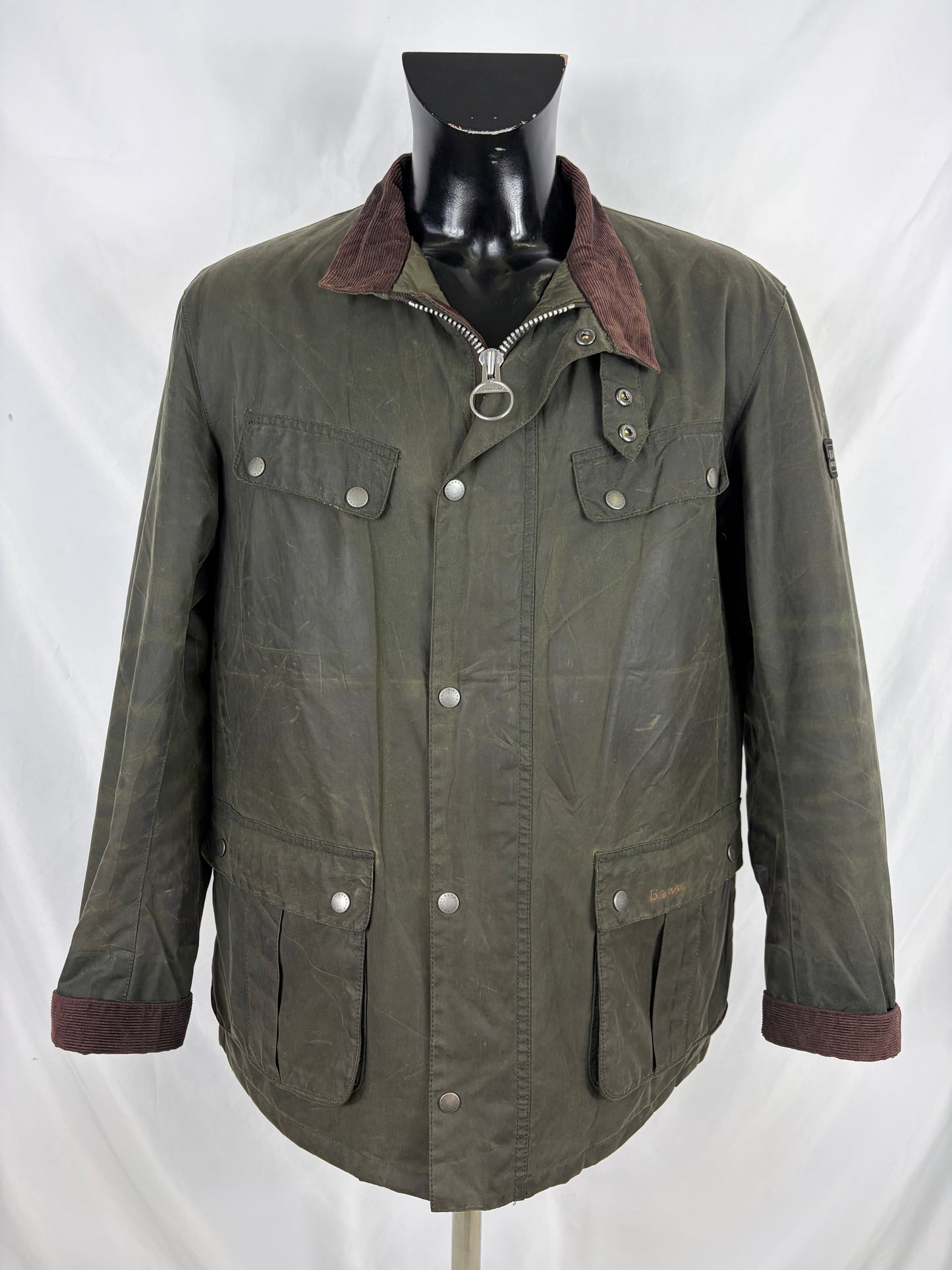 Giacca Barbour International Duke Verde XL - Man Sage Duke wax Jacket Size XL