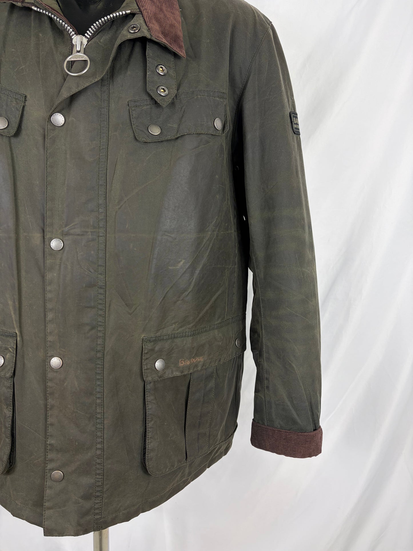 Giacca Barbour International Duke Verde XL - Man Sage Duke wax Jacket Size XL