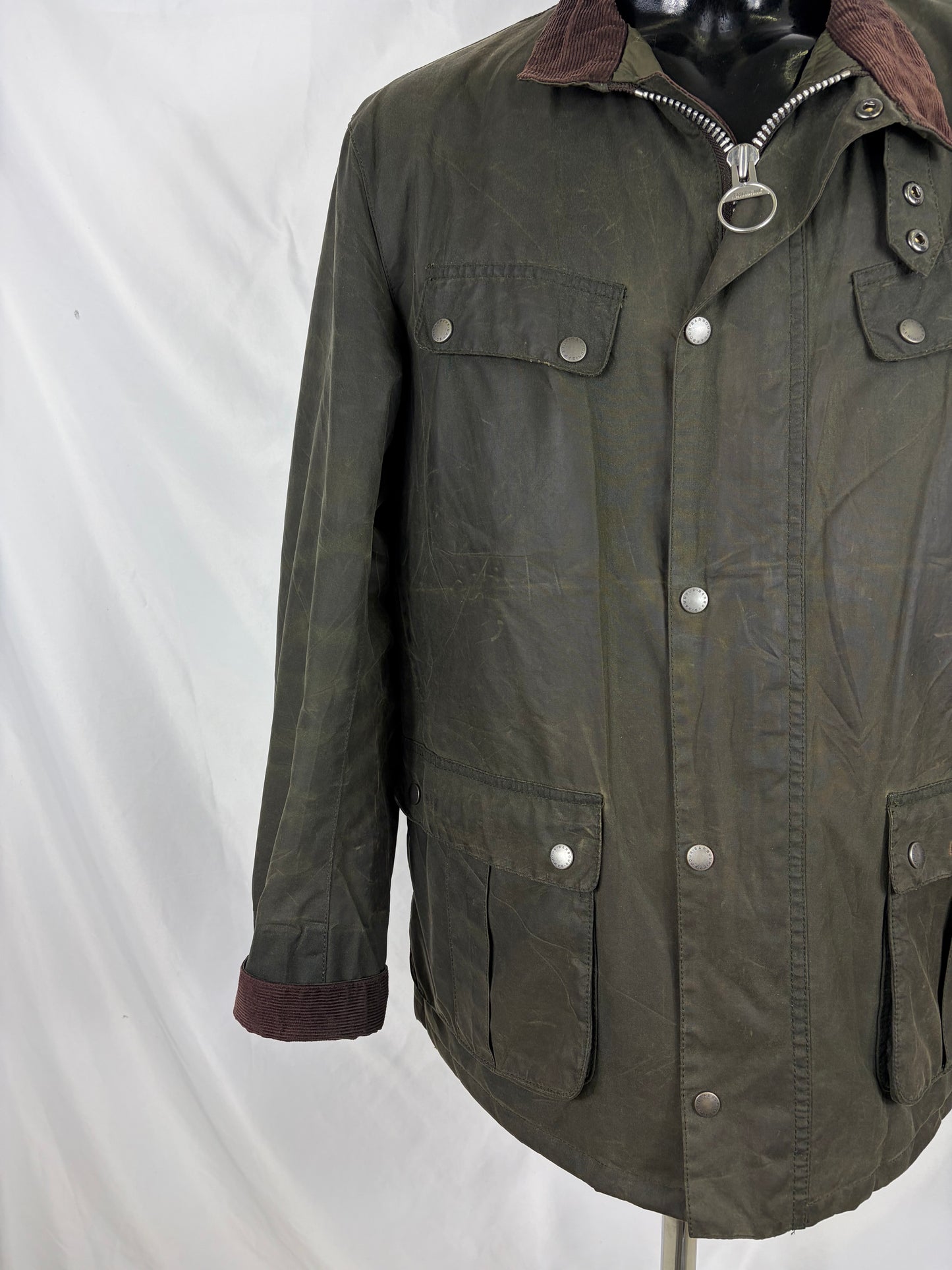 Giacca Barbour International Duke Verde XL - Man Sage Duke wax Jacket Size XL