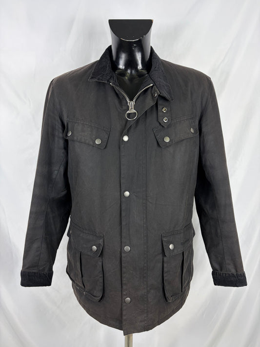 Giacca Barbour International Duke Nero Large - Man Black Duke wax Jacket Size L