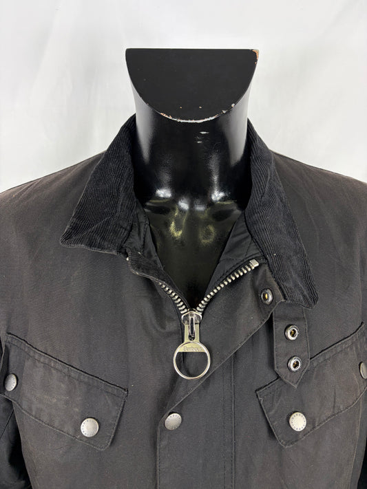 Giacca Barbour International Duke Nero Large - Man Black Duke wax Jacket Size L