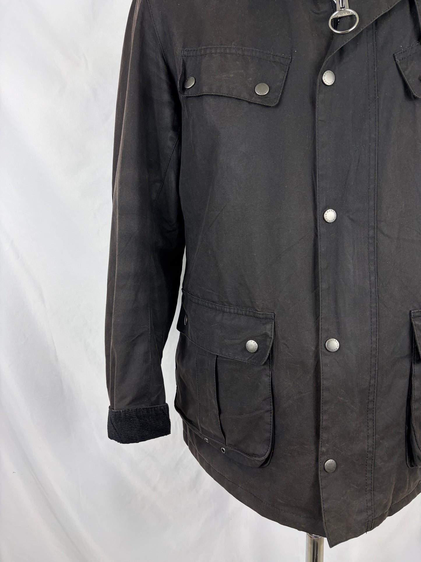 Giacca Barbour International Duke Nero Large - Man Black Duke wax Jacket Size L