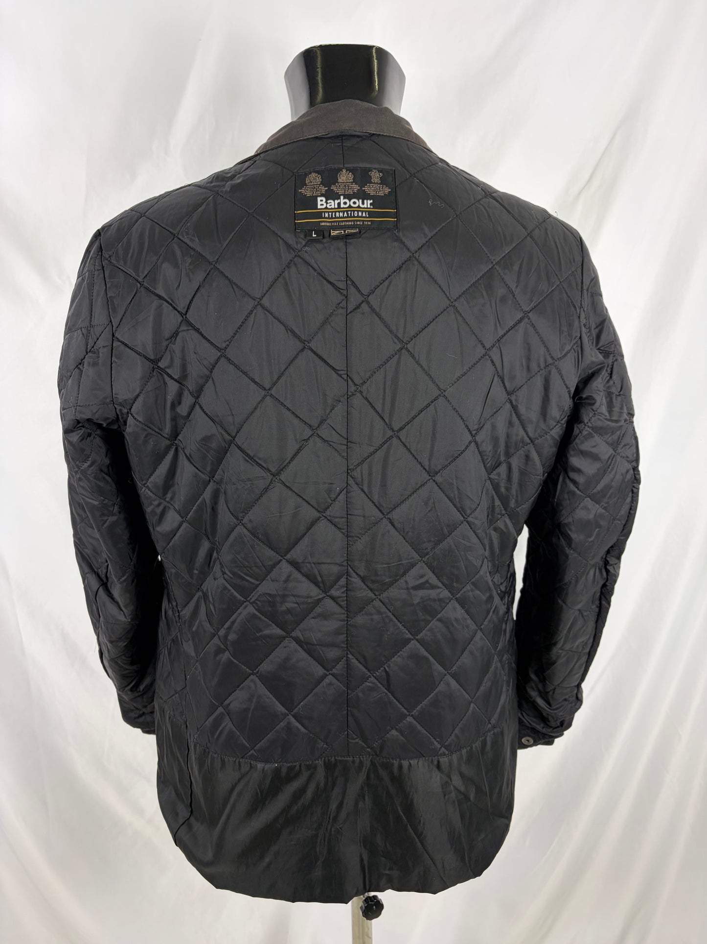 Giacca Barbour International Duke Nero Large - Man Black Duke wax Jacket Size L