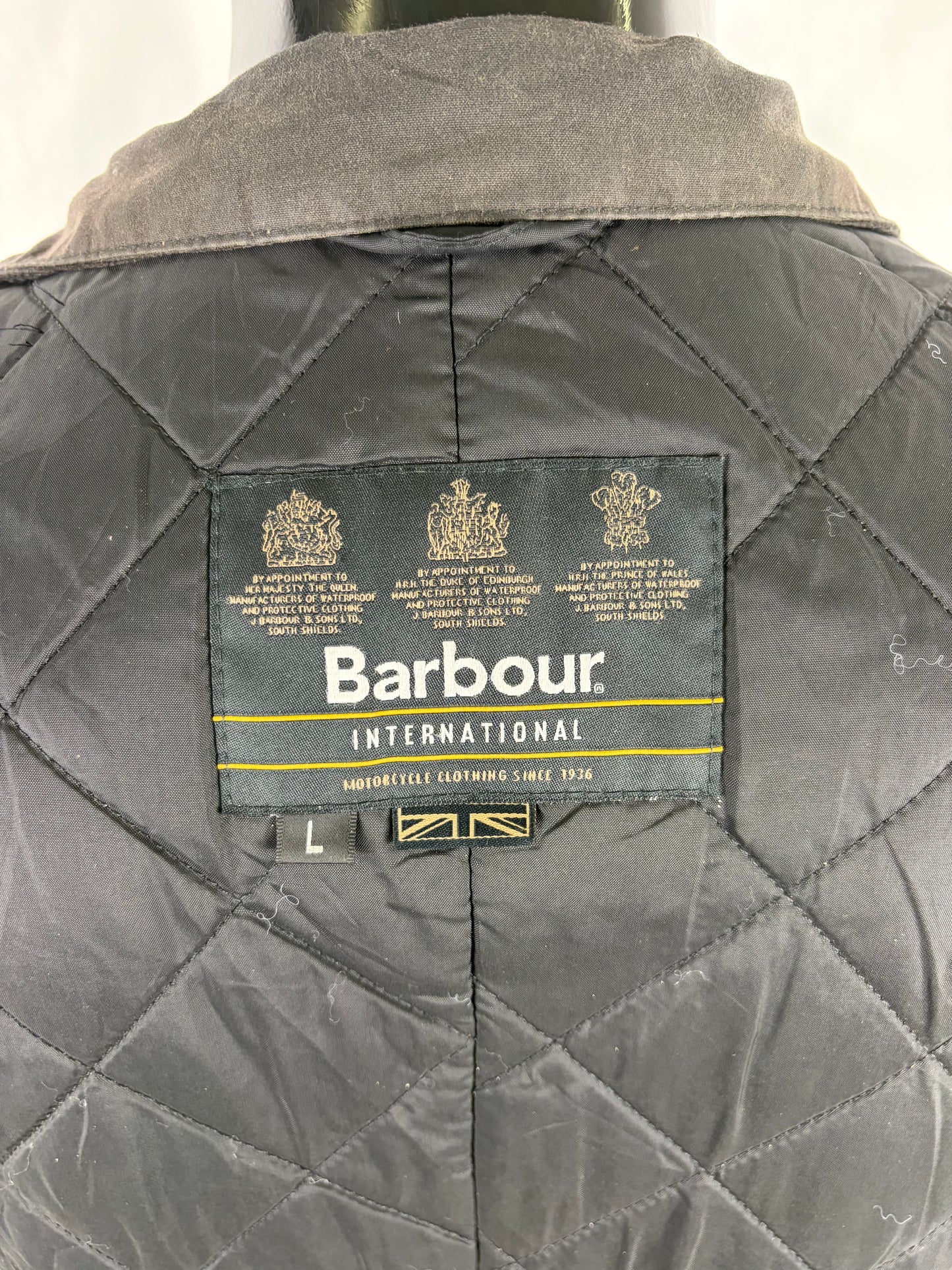 Giacca Barbour International Duke Nero Large - Man Black Duke wax Jacket Size L