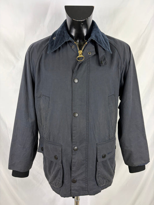 Barbour Giacca Bedale Uomo Vintage Blu C38/97 cm Bedale waxed Navy Jacket size Medium