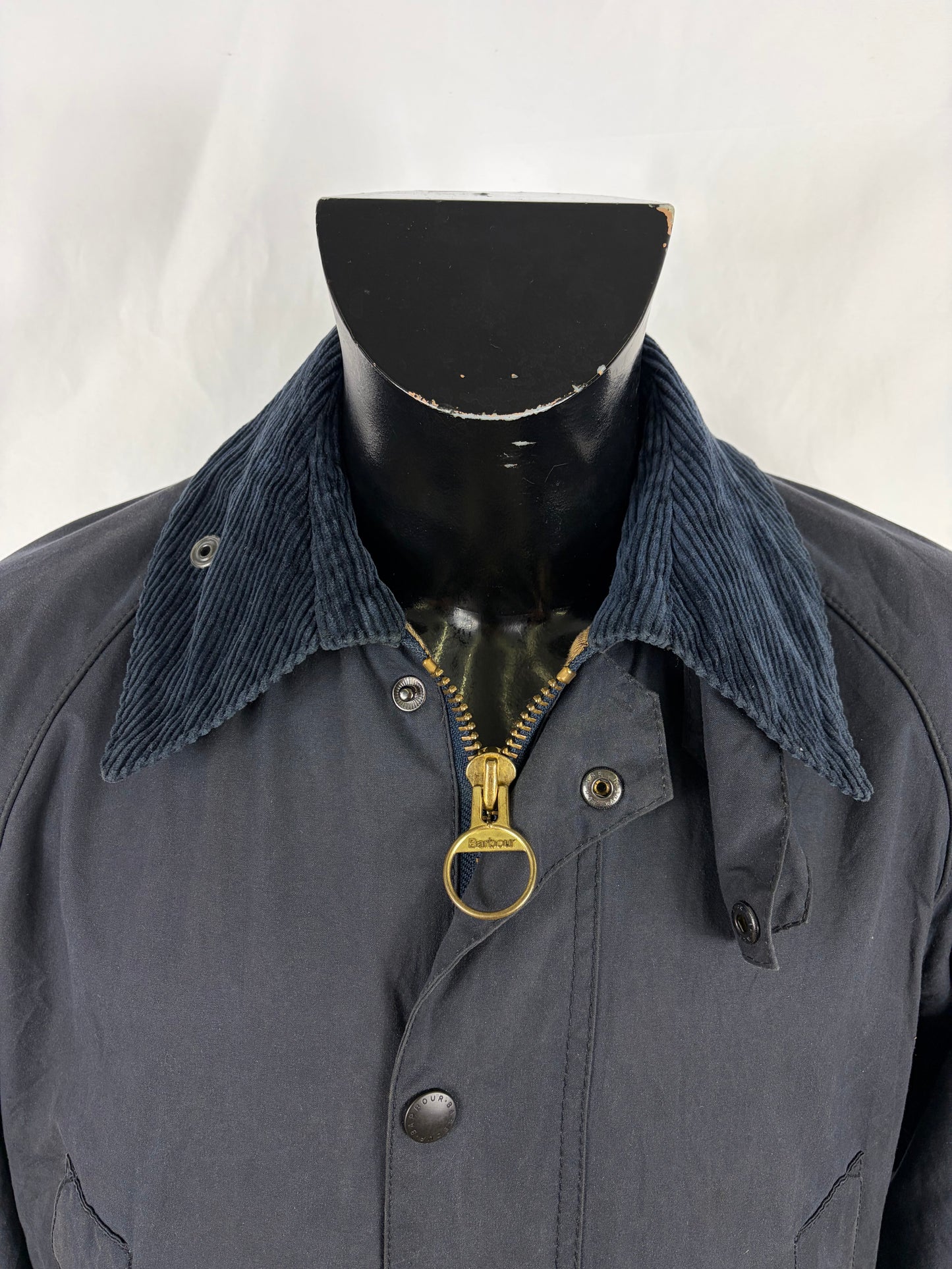 Barbour Giacca Bedale Uomo Vintage Blu C38/97 cm Bedale waxed Navy Jacket size Medium