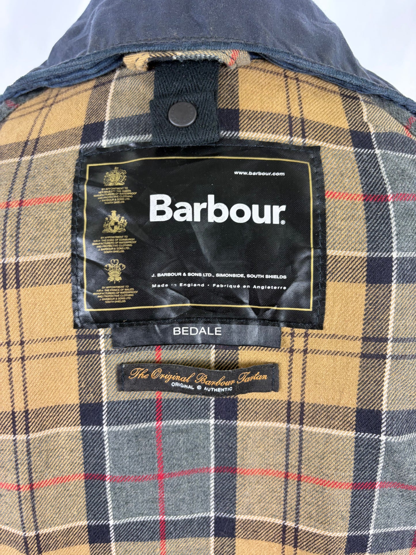 Barbour Giacca Bedale Uomo Vintage Blu C38/97 cm Bedale waxed Navy Jacket size Medium