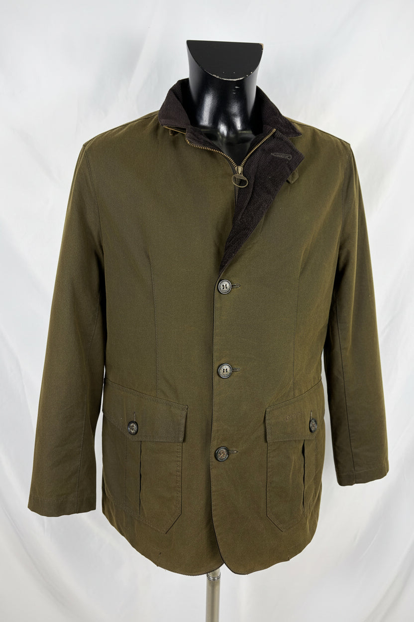 Giacca Barbour Uomo verde cerato Lutz Medium- Olive waxed cotton Jacket Size Medium