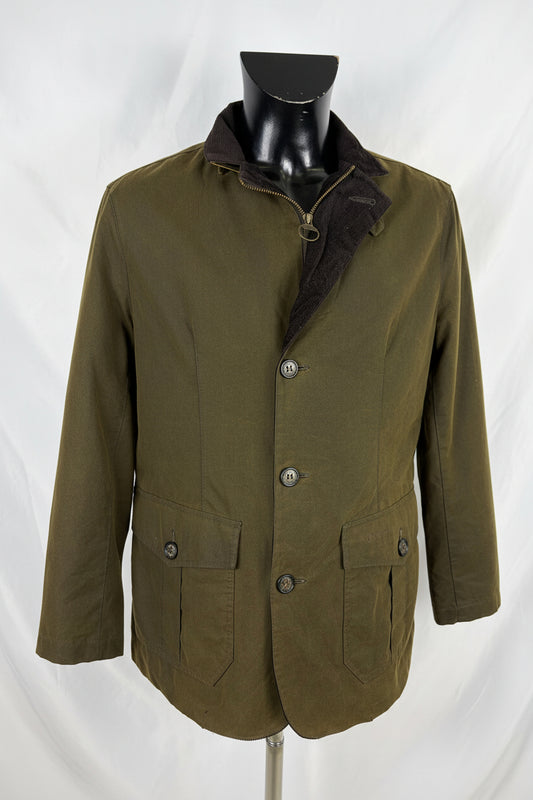 Giacca Barbour Uomo verde cerato Lutz Medium- Olive waxed cotton Jacket Size Medium