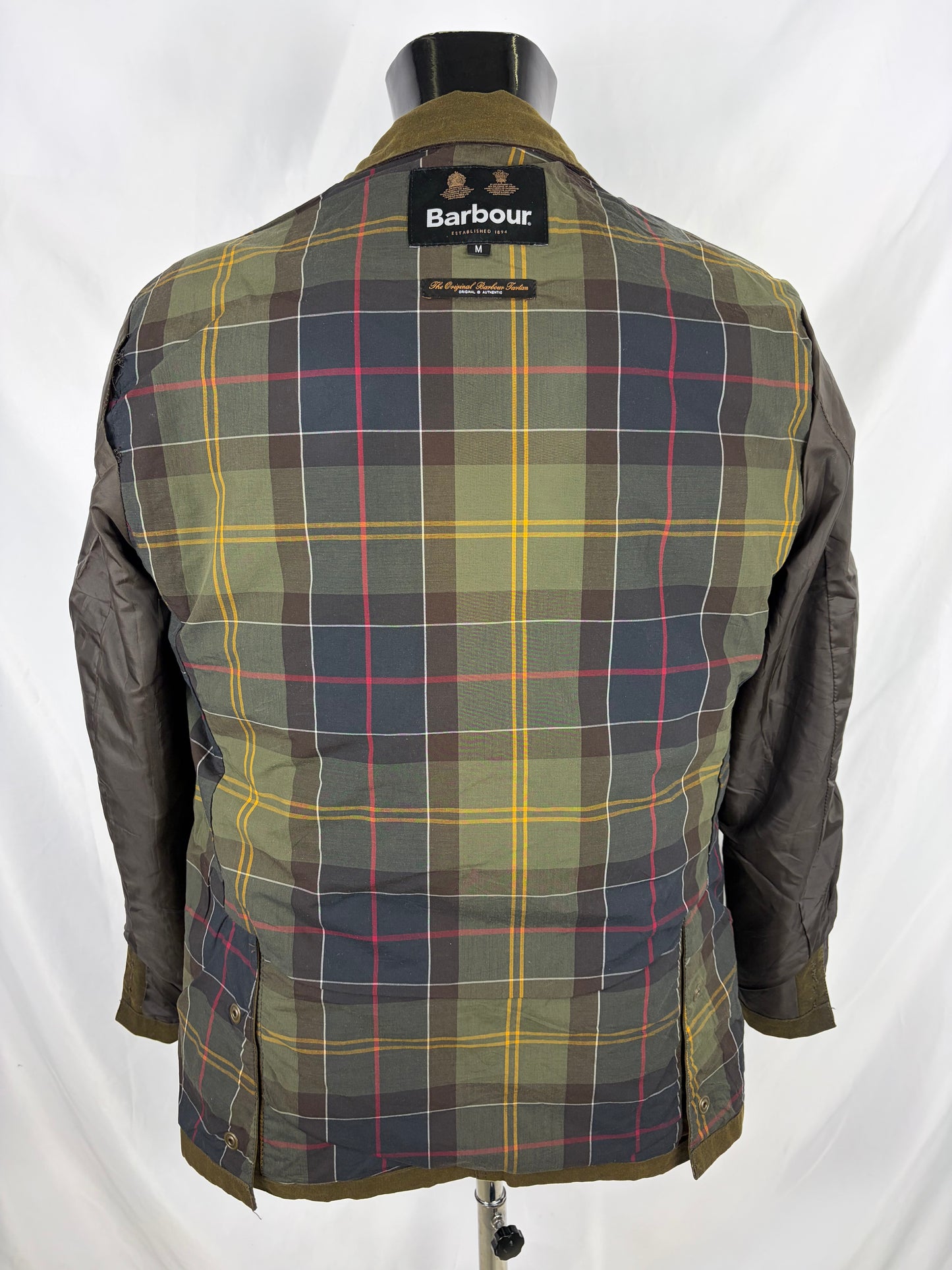 Giacca Barbour Uomo verde cerato Lutz Medium- Olive waxed cotton Jacket Size Medium