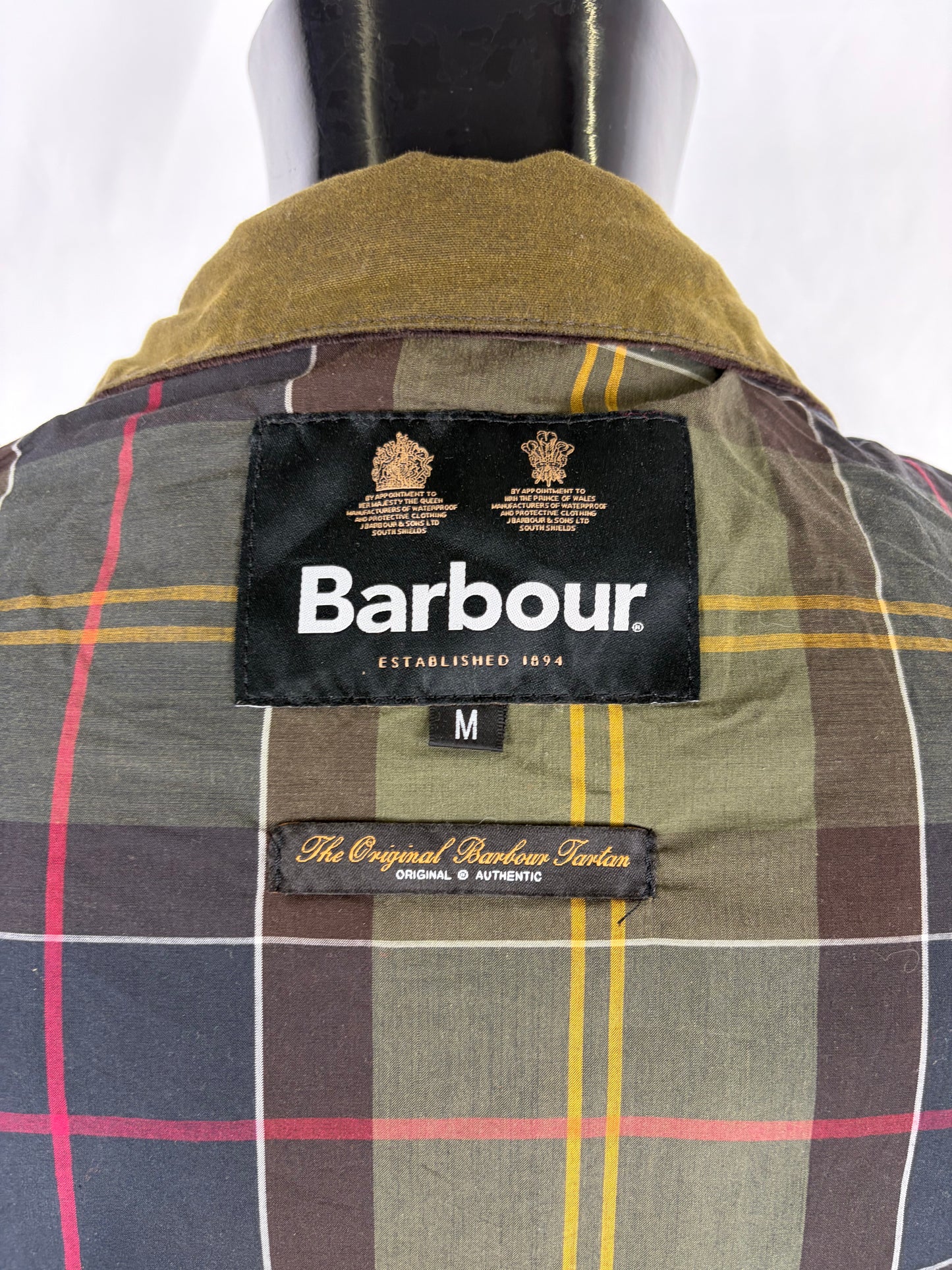 Giacca Barbour Uomo verde cerato Lutz Medium- Olive waxed cotton Jacket Size Medium
