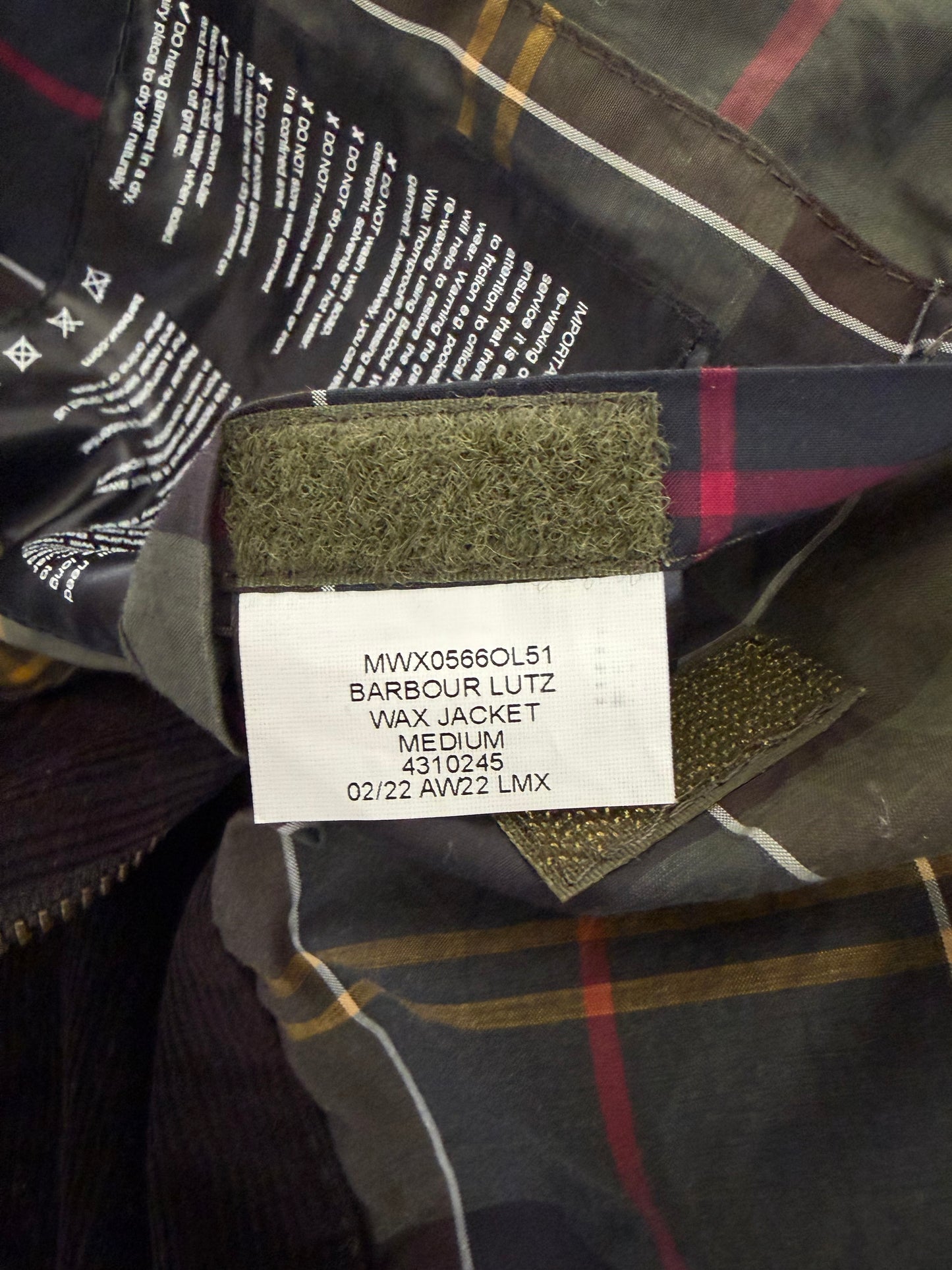 Giacca Barbour Uomo verde cerato Lutz Medium- Olive waxed cotton Jacket Size Medium