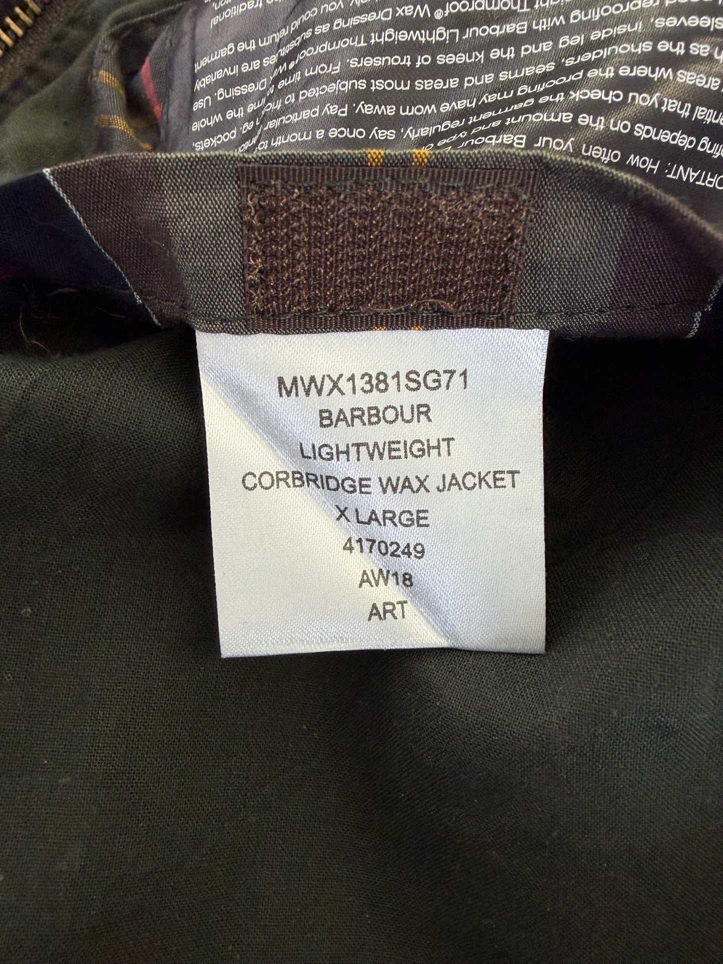 Barbour Giacca Uomo Corbridge Lightweight Verde Xlarge Man Olive Waxed Corbridge Jacket Size Xlarge