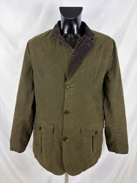 Giacca Barbour Uomo verde cerato Lutz XLarge- Olive waxed cotton Jacket Size XLarge